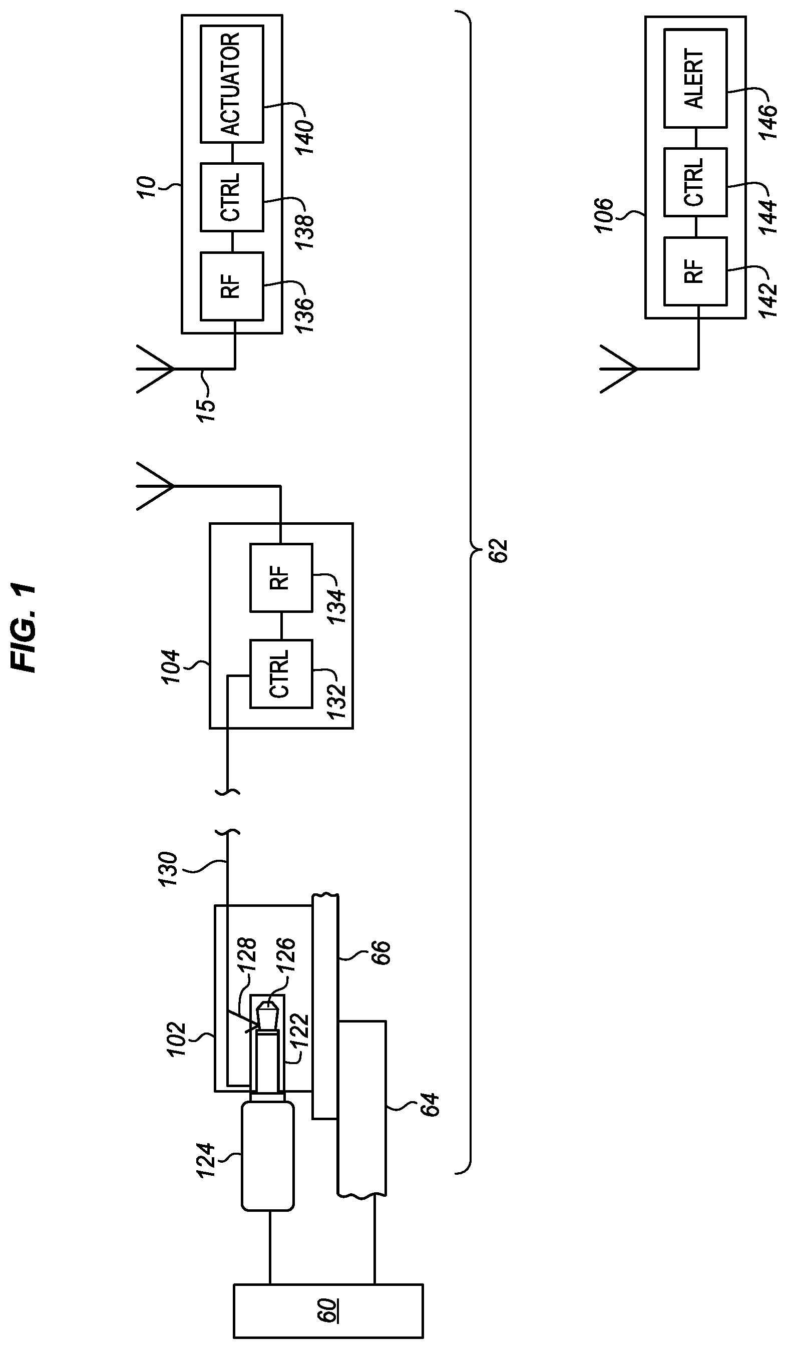 Patent US11772616 Figure 1 – Wireless towed vehicle breakaway cable alert system