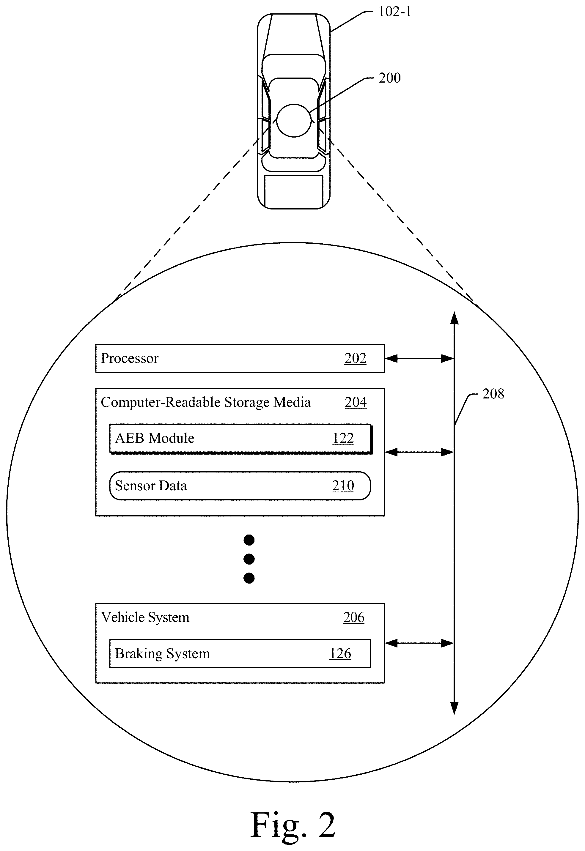 Patent US11772619 Figure 2 – Estimated-acceleration determination for automatic emergency braking