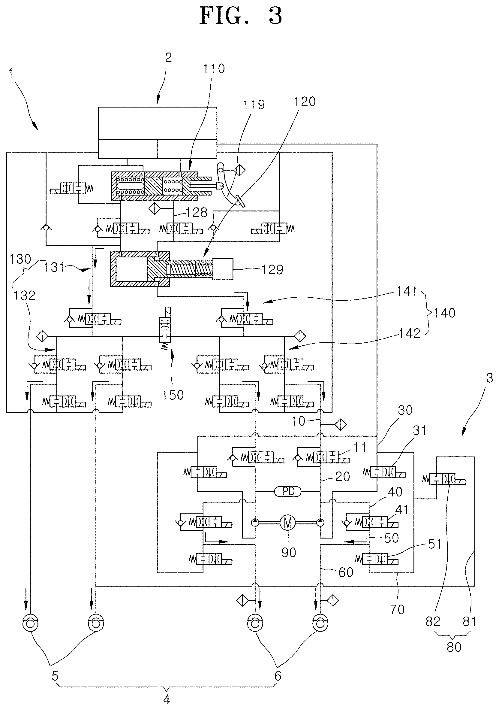 Patent US11772623 Figure 3 – Electronic hydraulic brake device