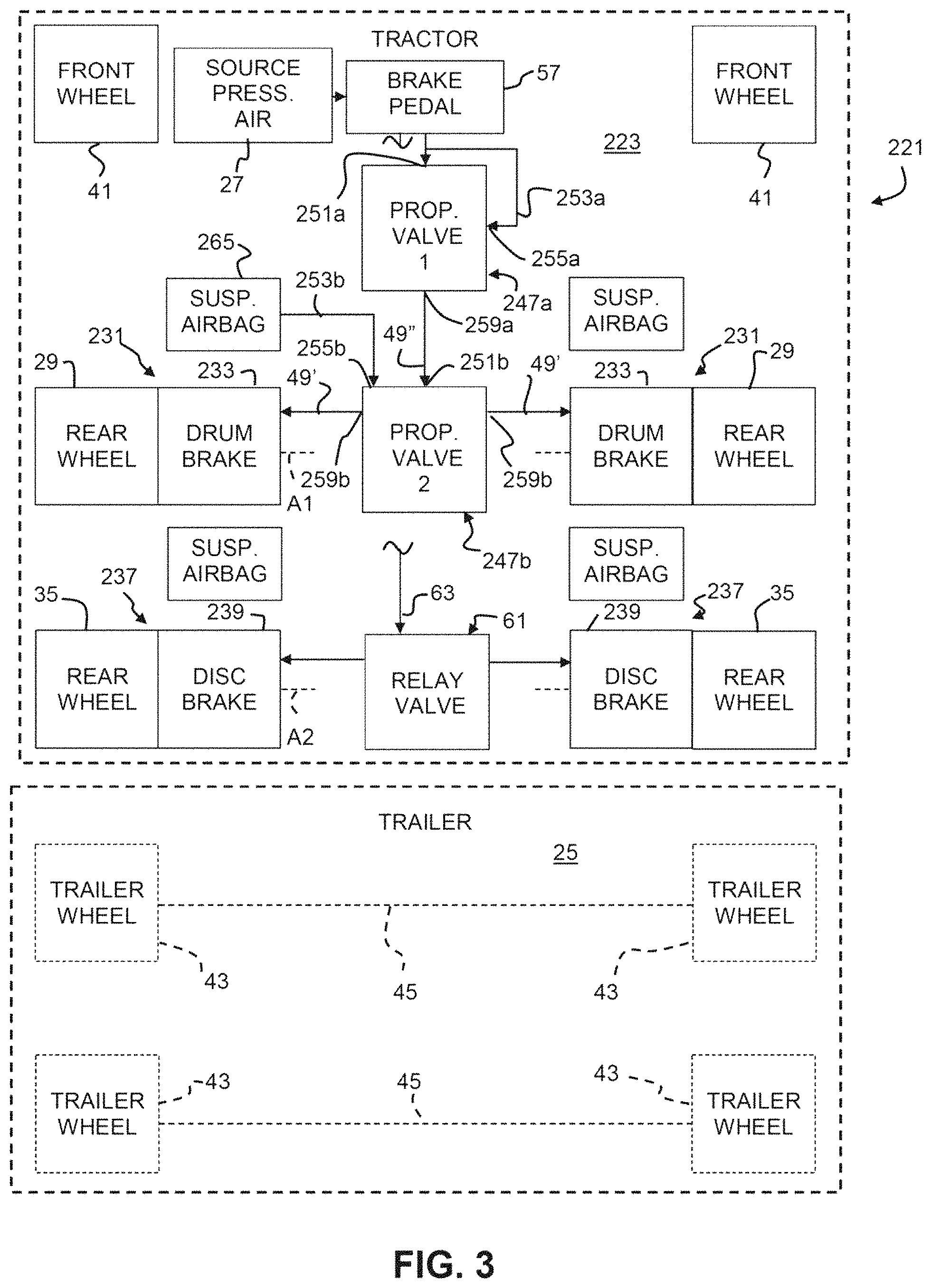 Patent US11772624 Figure 3 – Braking arrangement for a vehicle