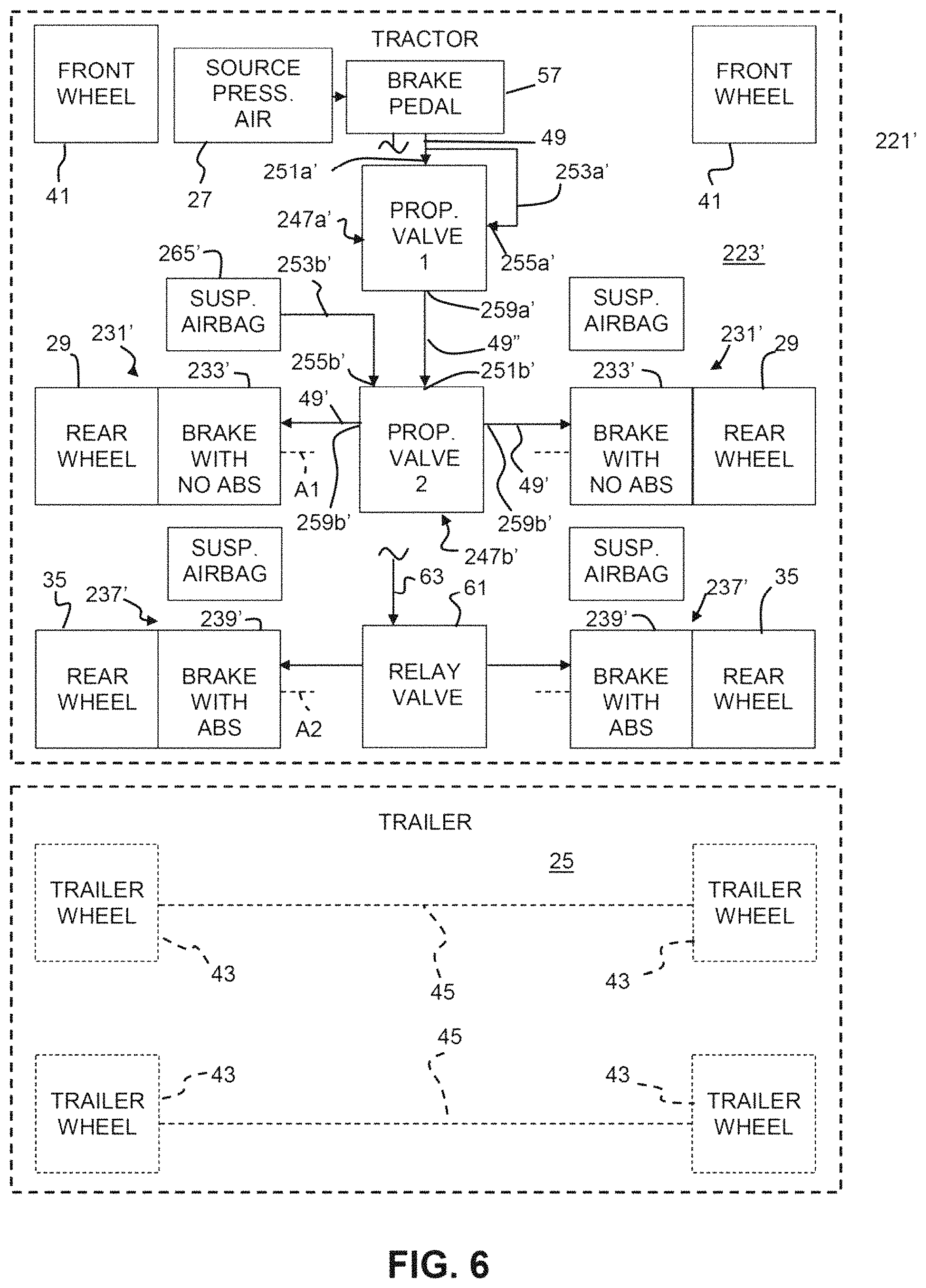 Patent US11772624 Figure 6 – Braking arrangement for a vehicle