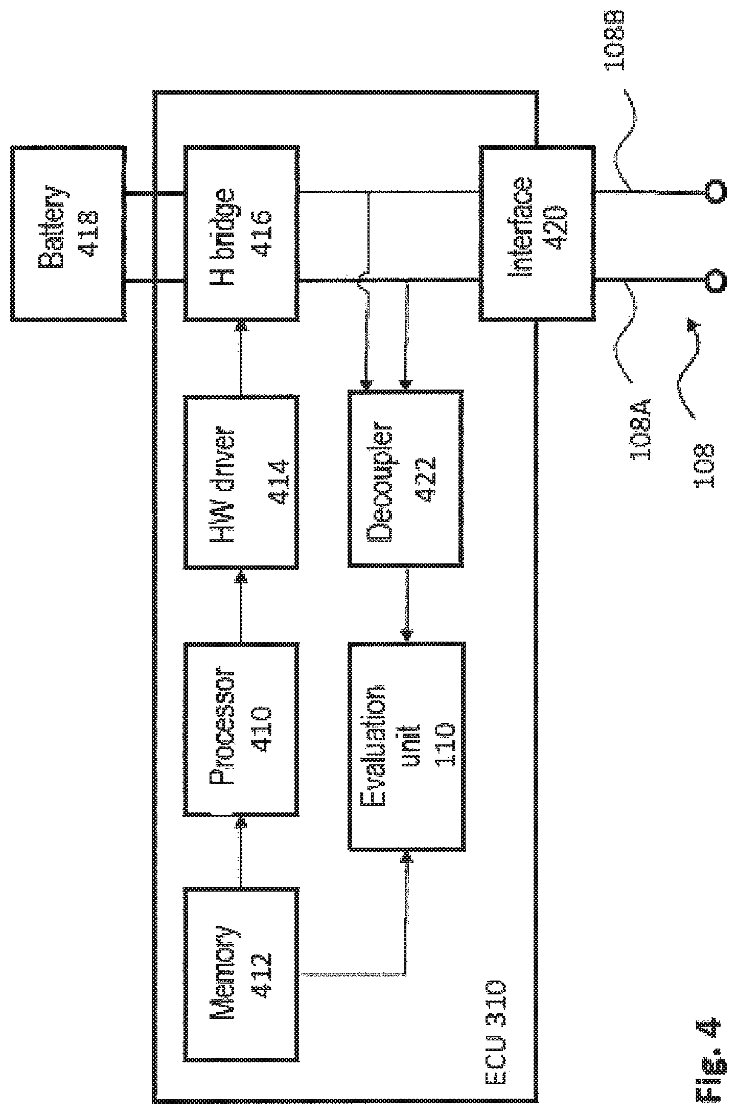 Patent US11772626 Figure 4 – Brake lining wear detection with efficient signal transmission