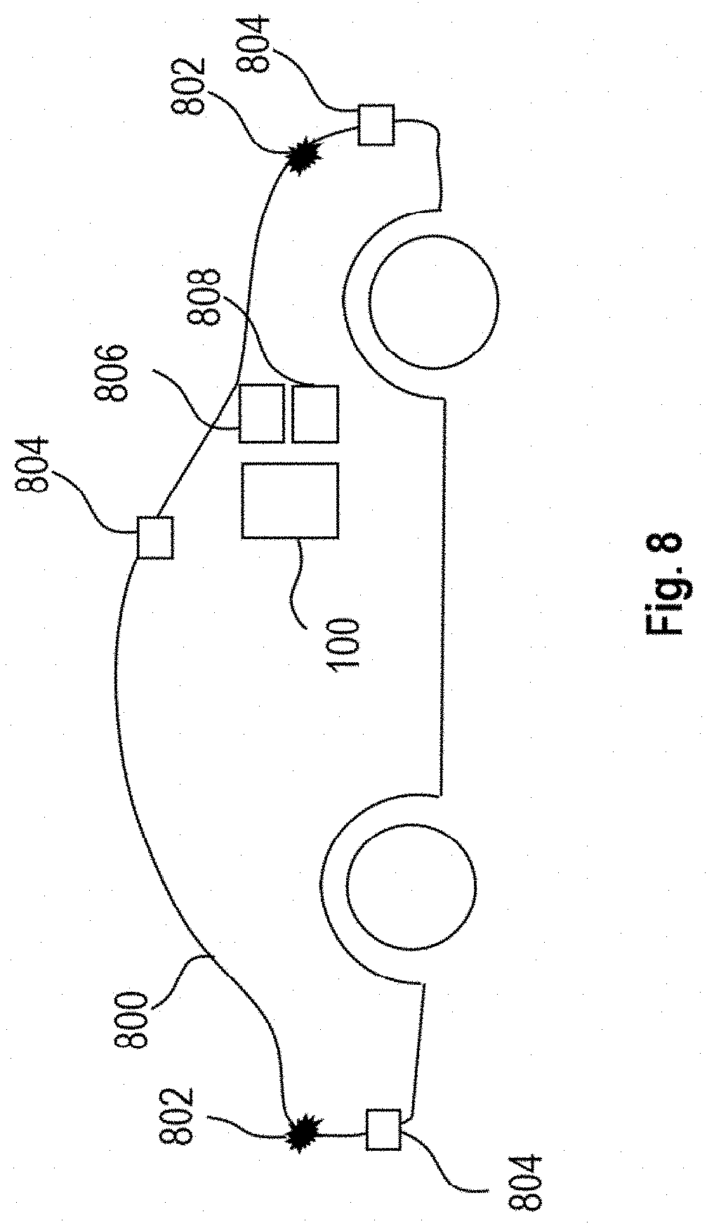 Patent US11772635 Figure 8 – Automated parking assist system for parking a vehicle in a parking spot