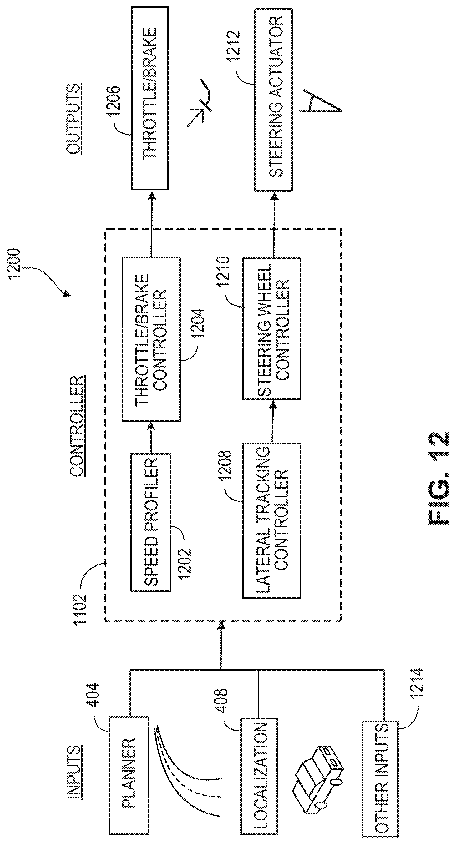 Patent US11772638 Figure 12 – Systems and methods for planning and updating a vehicle's trajectory