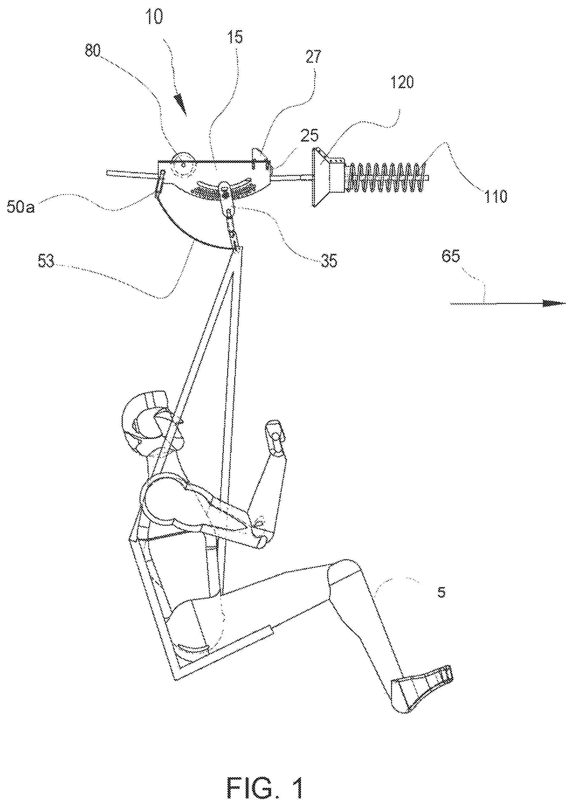 Patent US11772684 Figure 1 – Zipline trolley