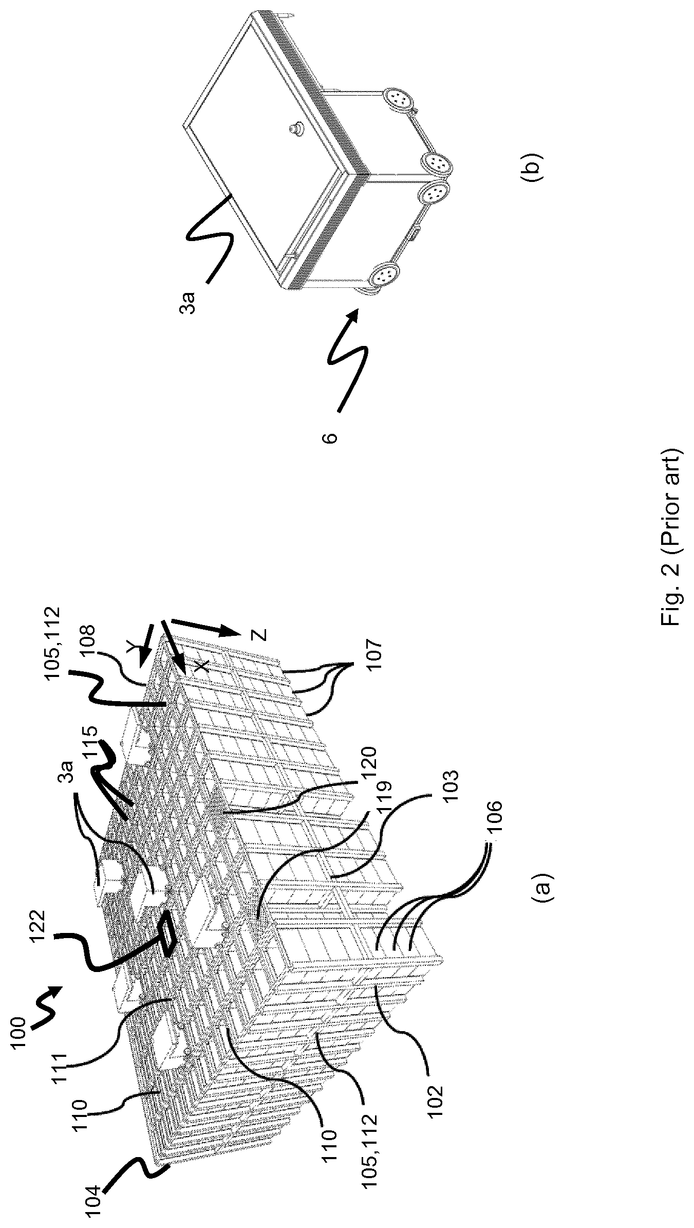 Patent US11772685 Figure 2 – System for storing and transporting storage containers