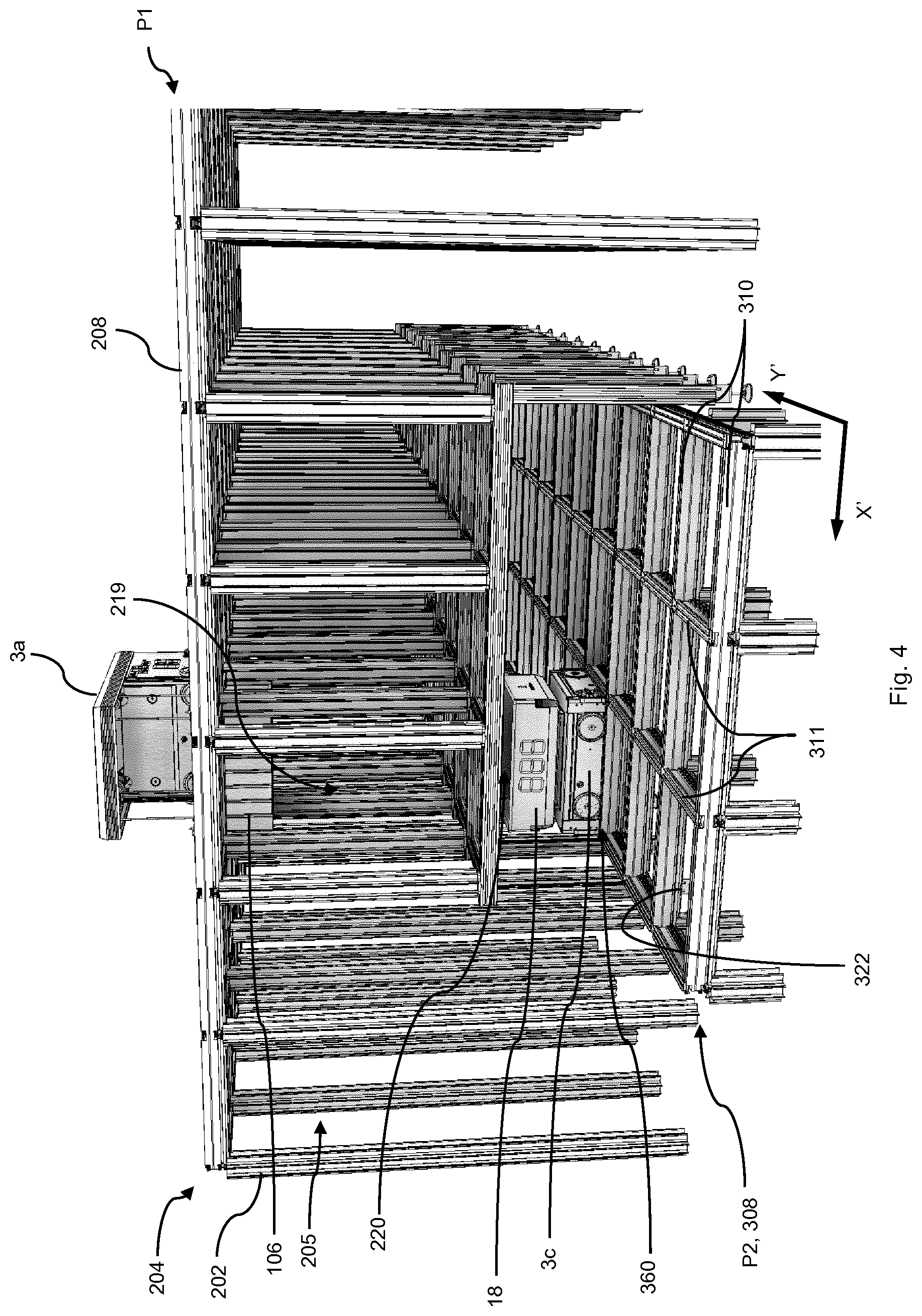 Patent US11772685 Figure 4 – System for storing and transporting storage containers
