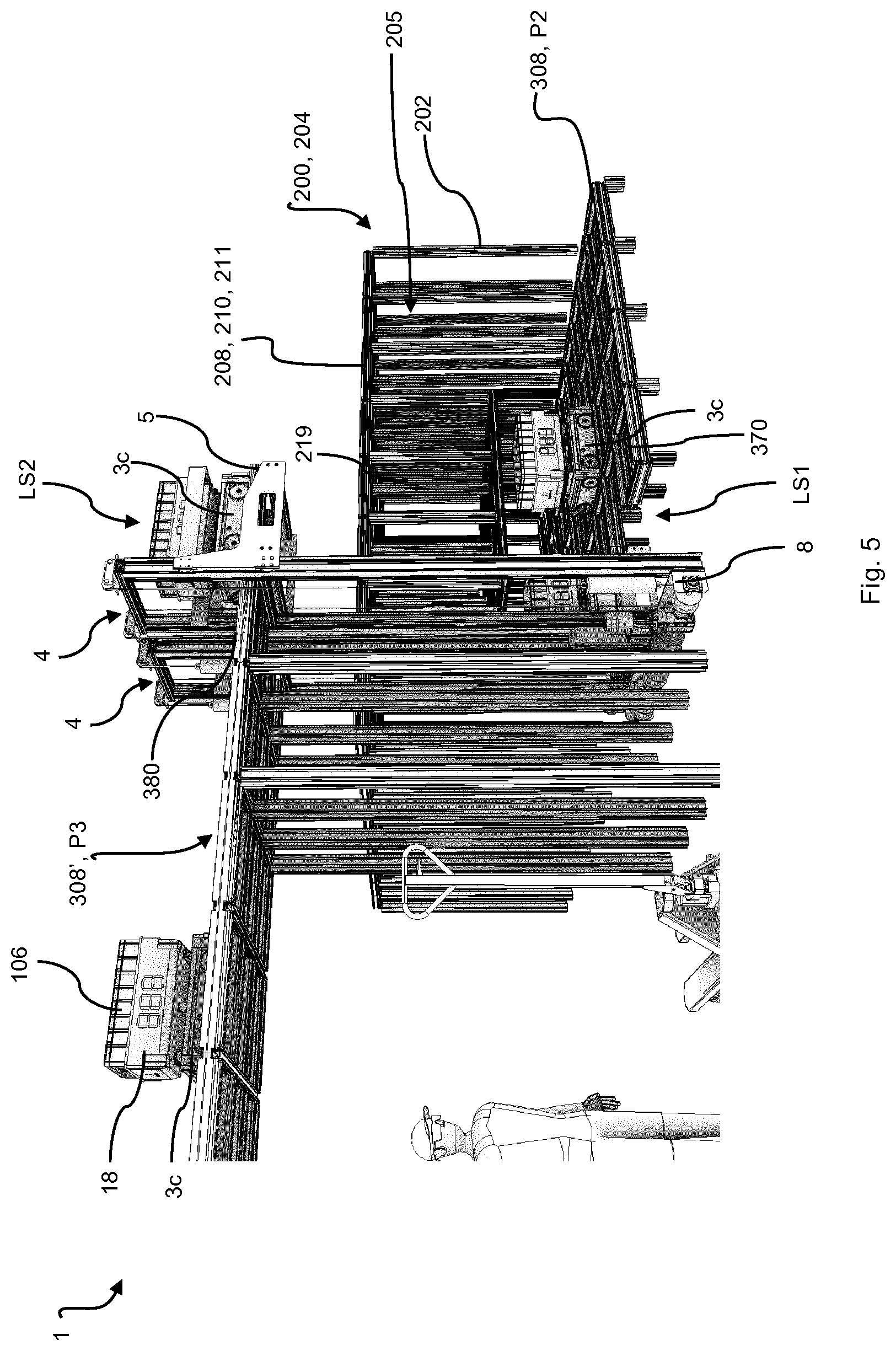 Patent US11772685 Figure 5 – System for storing and transporting storage containers
