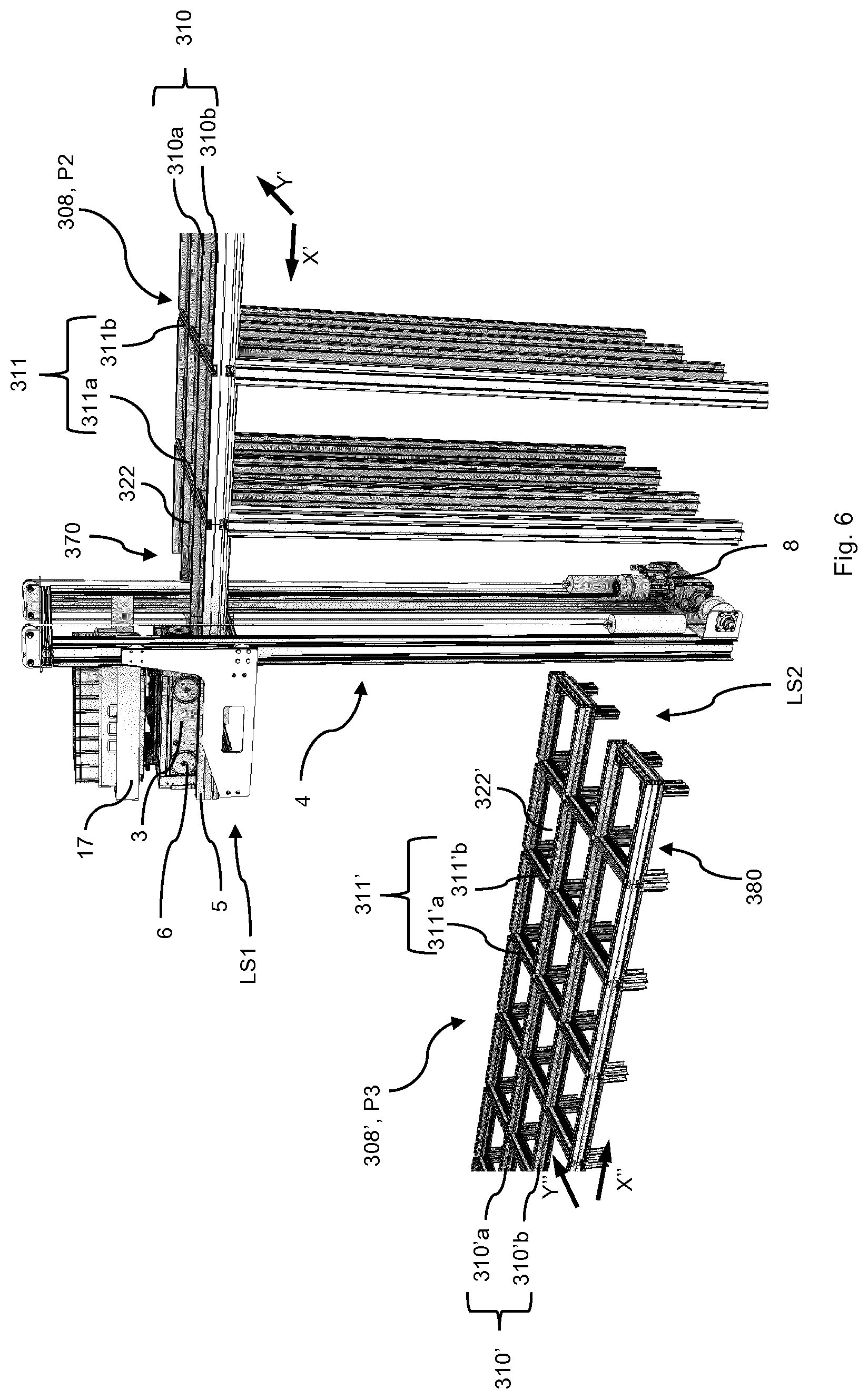 Patent US11772685 Figure 6 – System for storing and transporting storage containers
