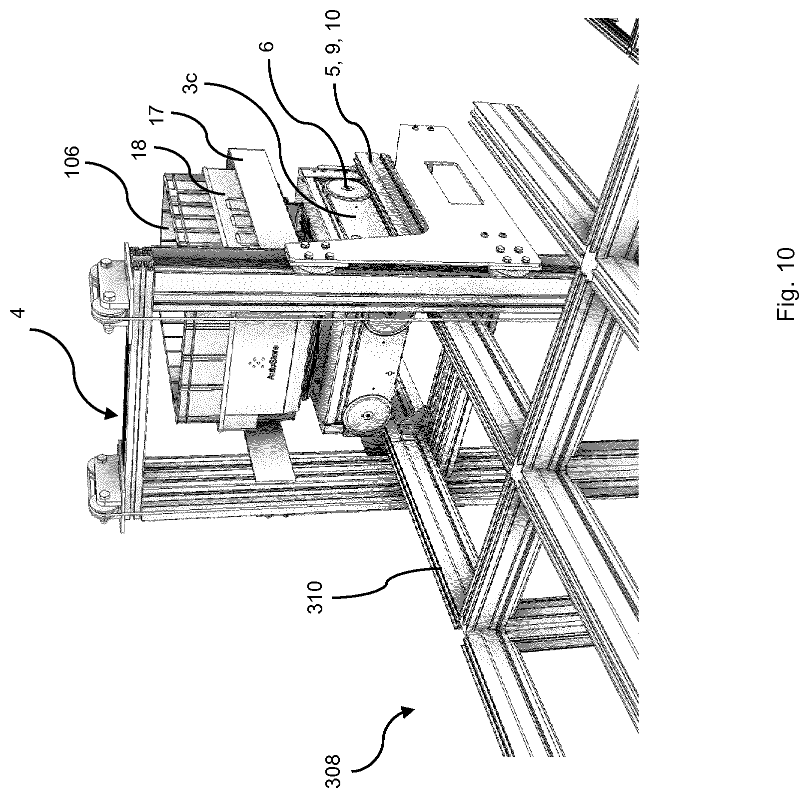 Patent US11772685 Figure 10 – System for storing and transporting storage containers