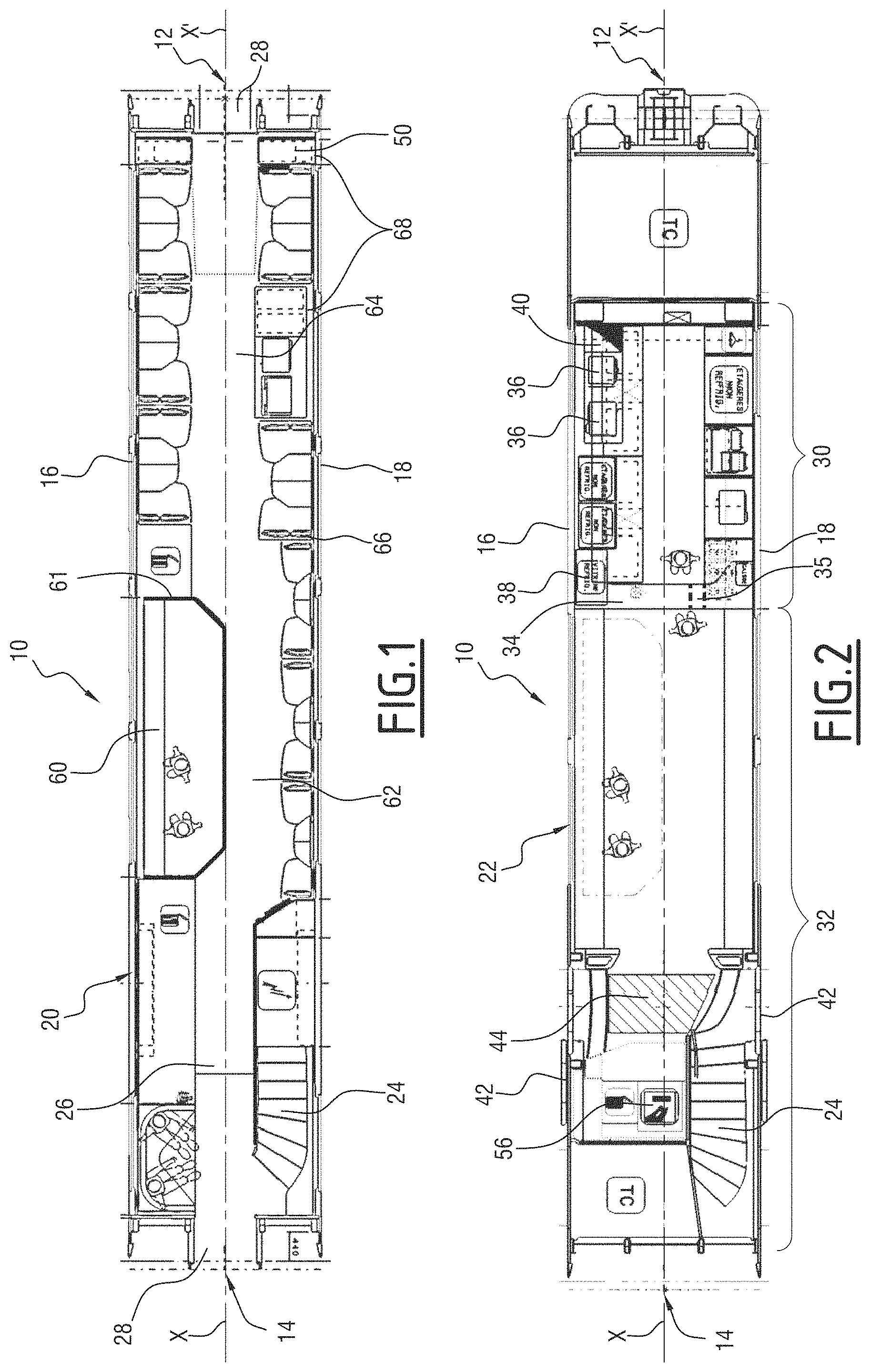 Patent US11772686 Figure 1 – Terrace railway car