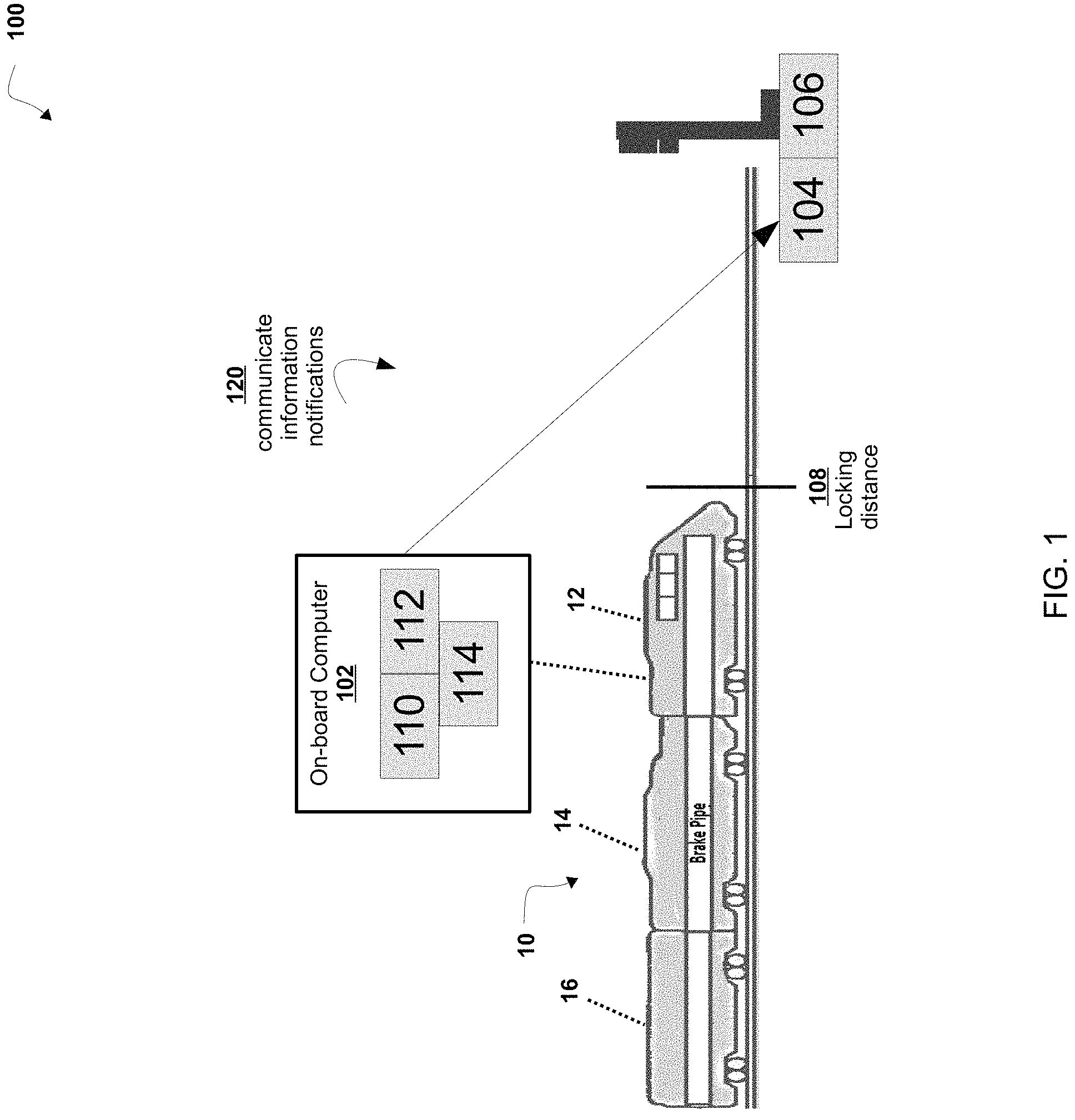 Patent US11772692 — Method and apparatus for vehicle-based switch locking in a rail network — Figure 1