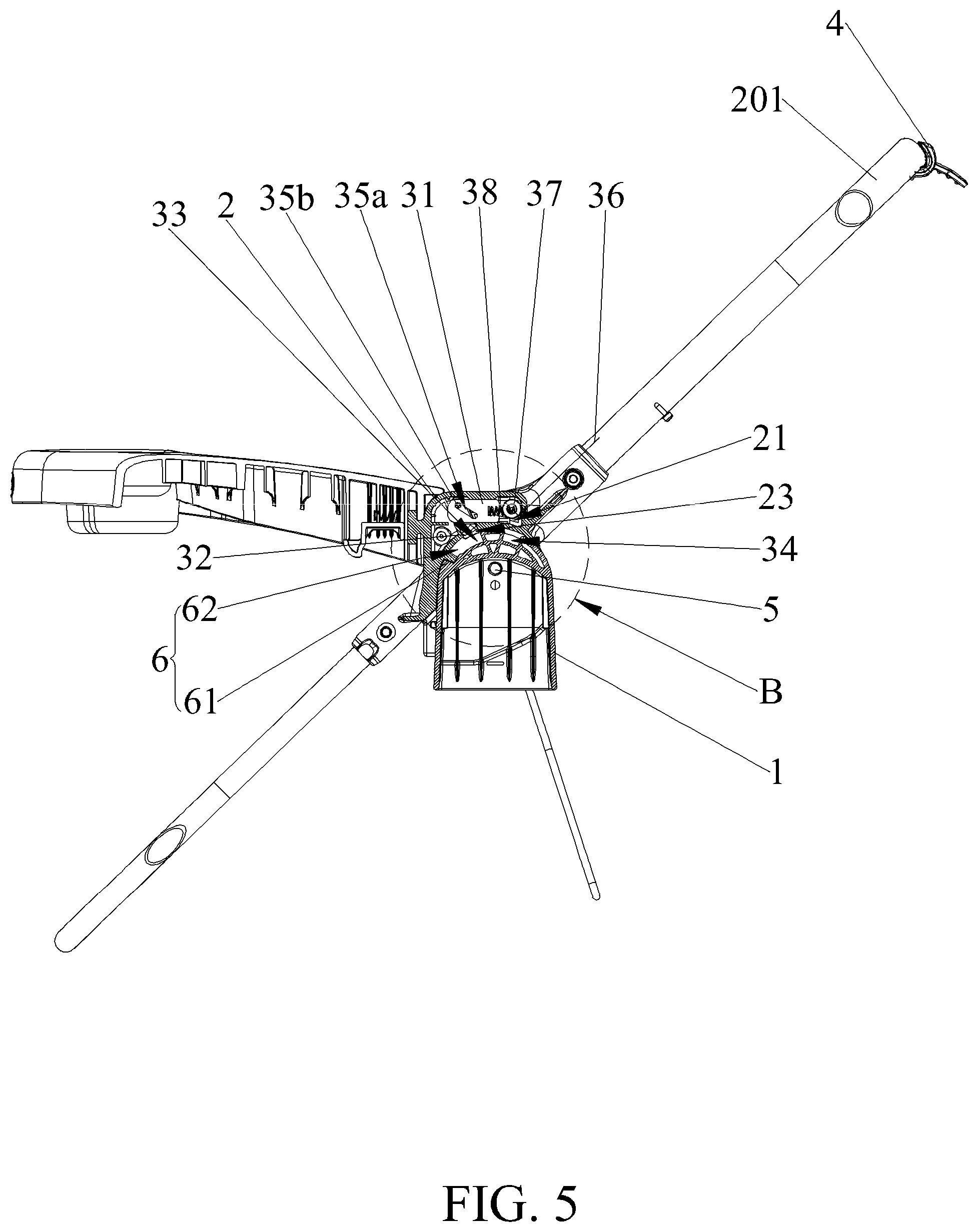 Patent US11772697 Figure 5 – Carrier adjusting mechanism and stroller thereof