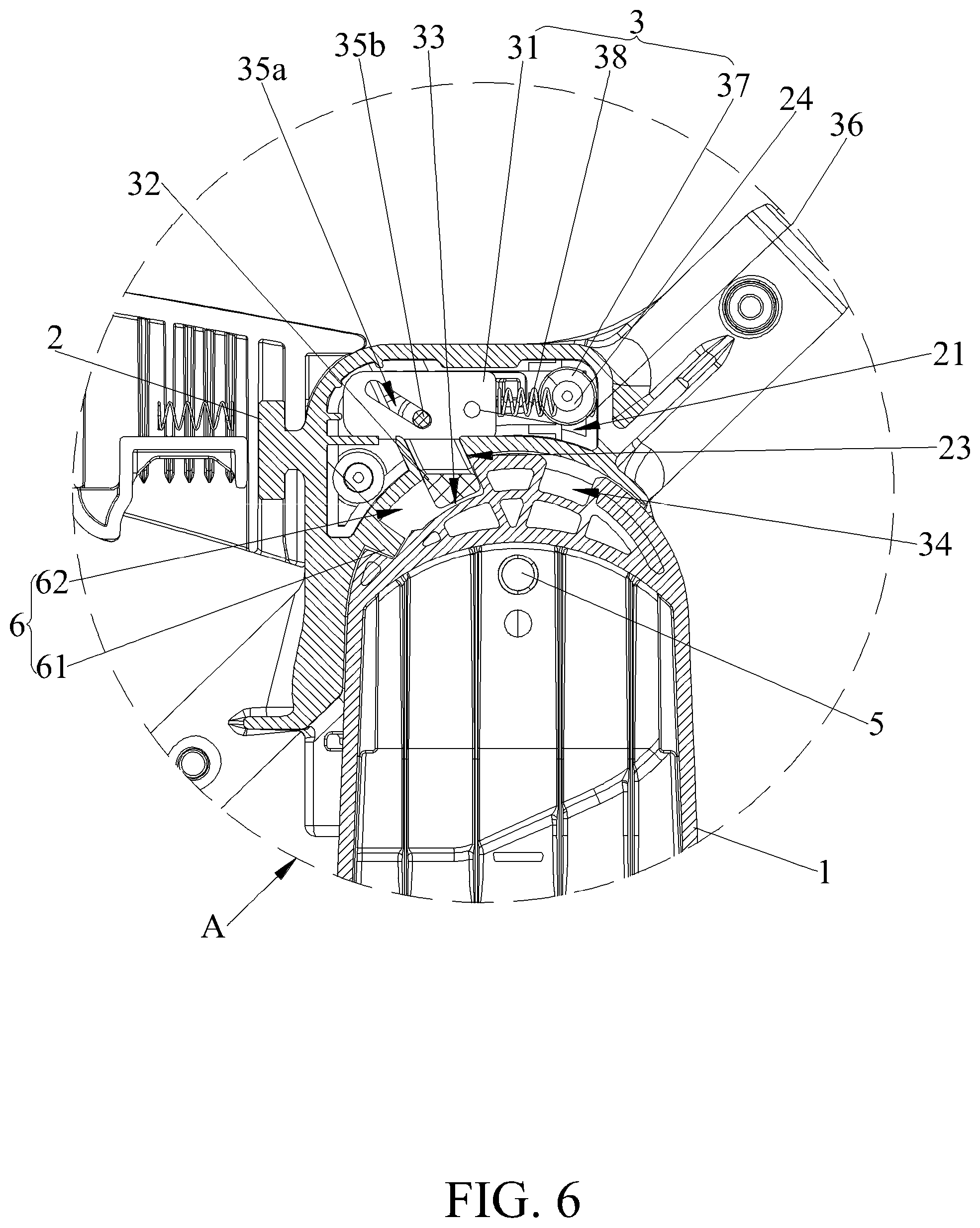 Patent US11772697 Figure 6 – Carrier adjusting mechanism and stroller thereof
