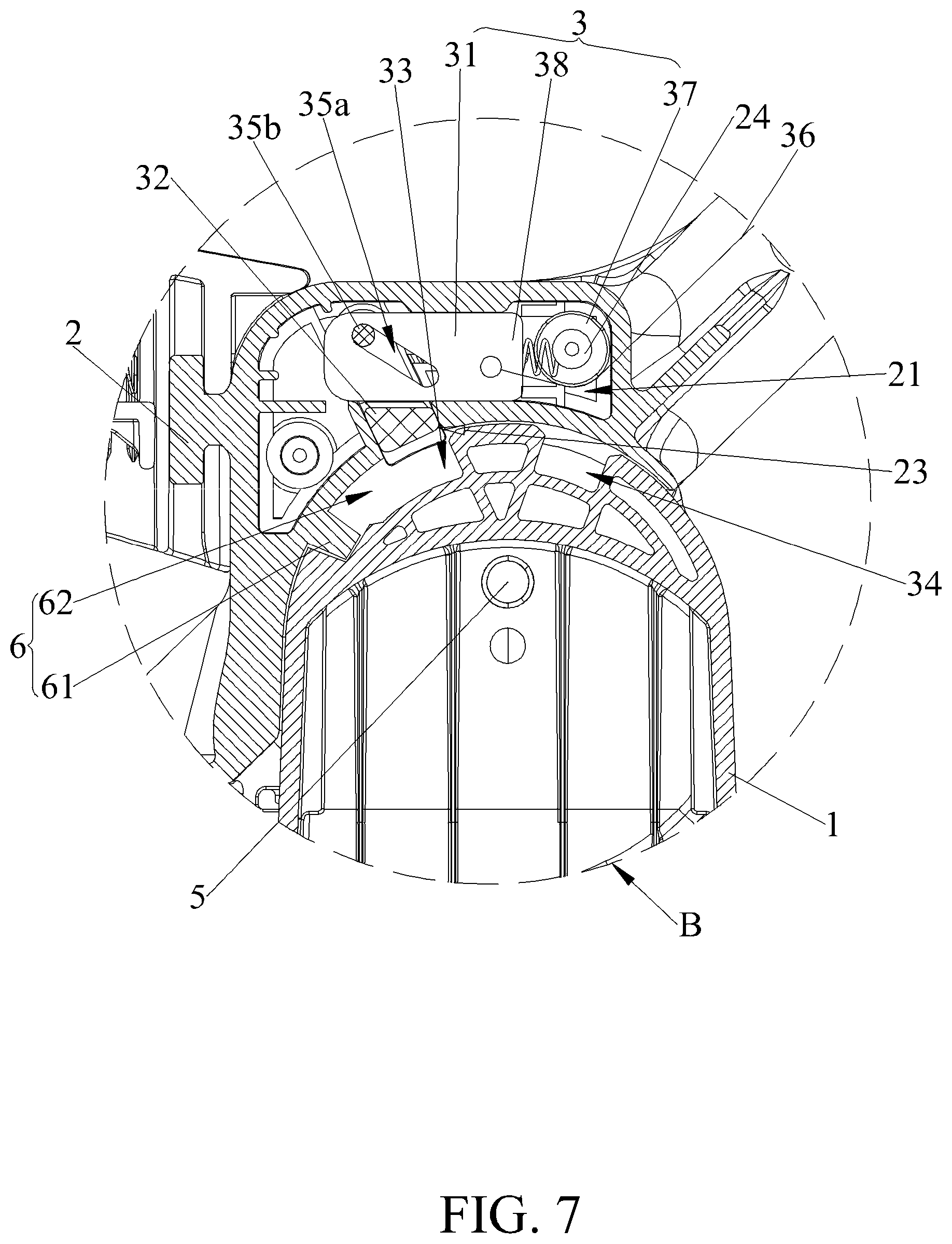 Patent US11772697 Figure 7 – Carrier adjusting mechanism and stroller thereof
