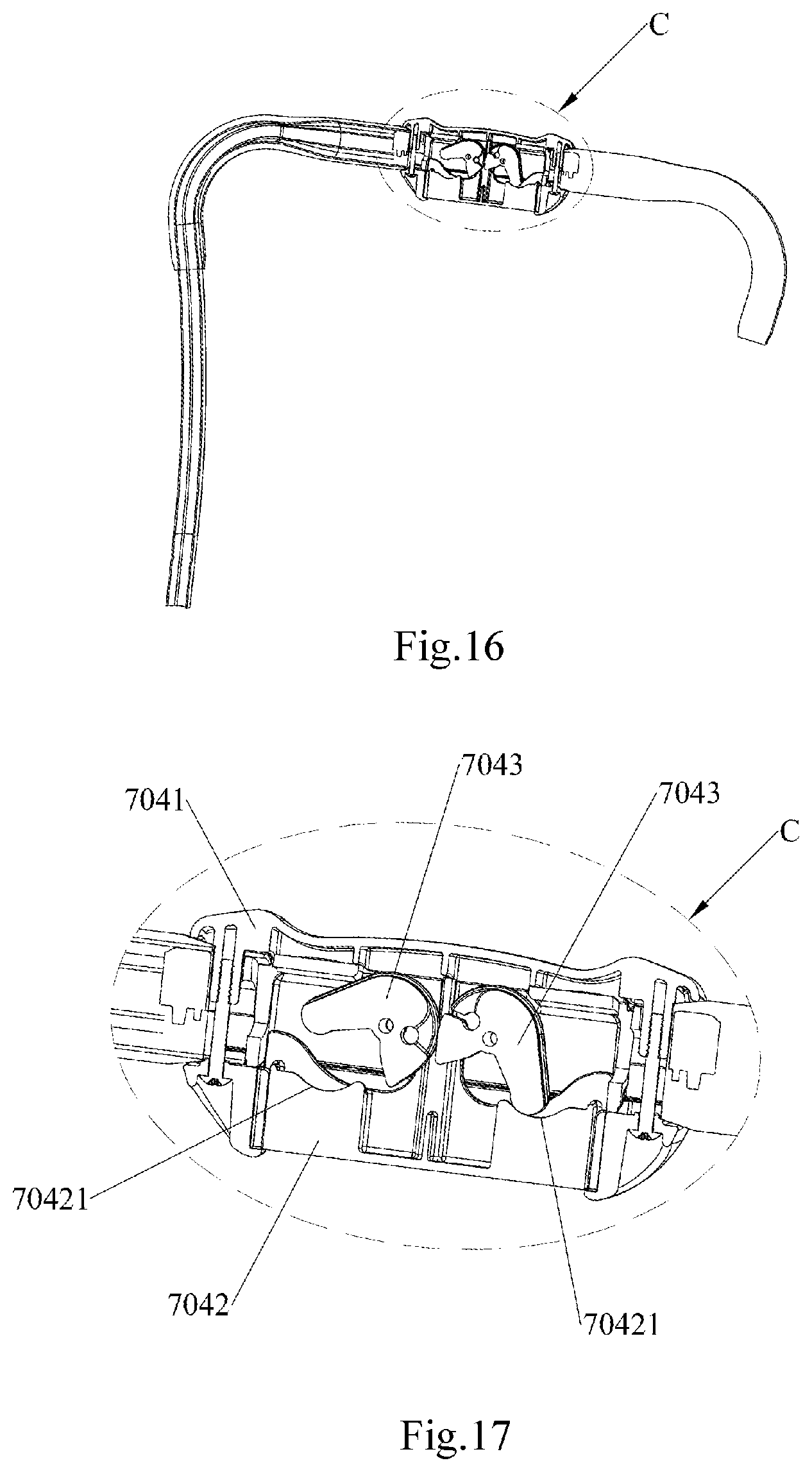 Patent US11772698 Figure 15 – Frame of double-person baby carriage and frame folding mechanism thereof