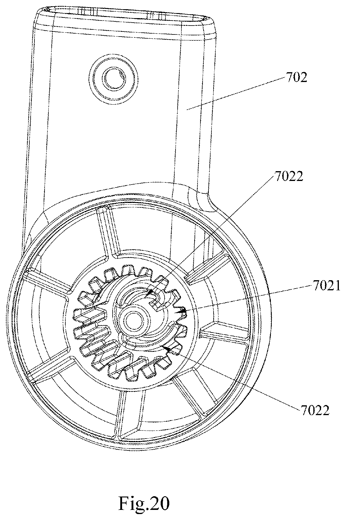 Patent US11772698 Figure 17 – Frame of double-person baby carriage and frame folding mechanism thereof