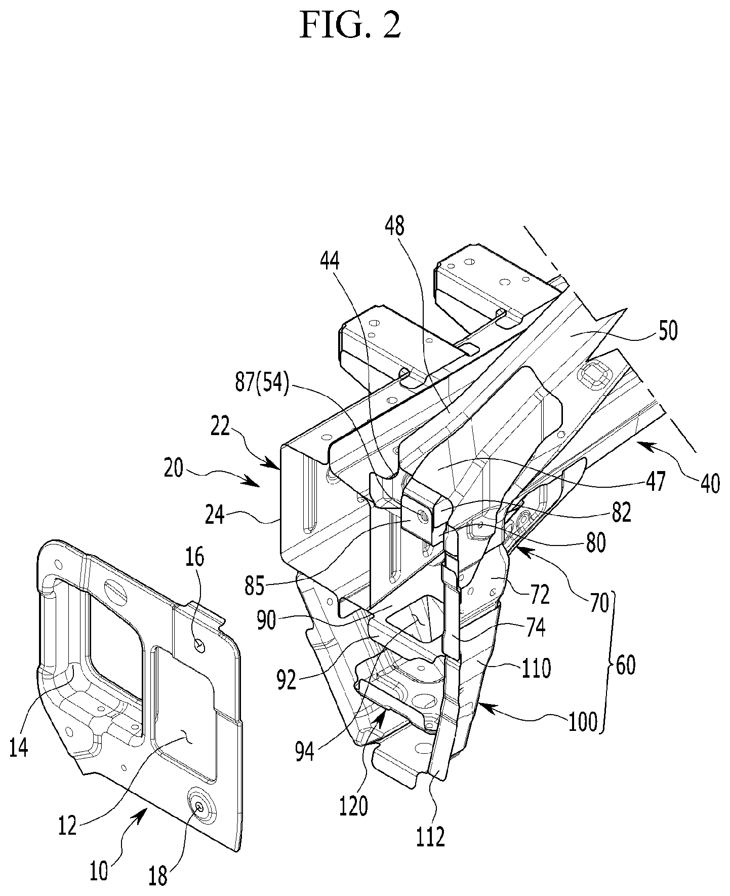 Patent US11772704 Figure 2 – Front body structure