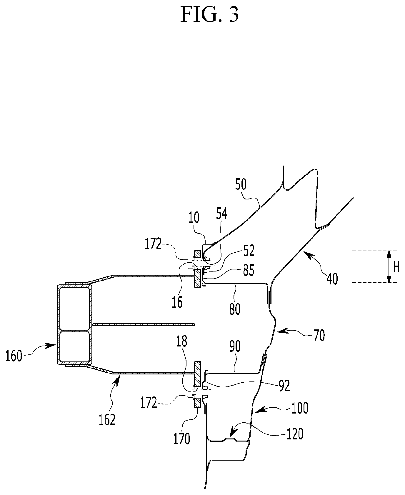 Patent US11772704 Figure 3 – Front body structure