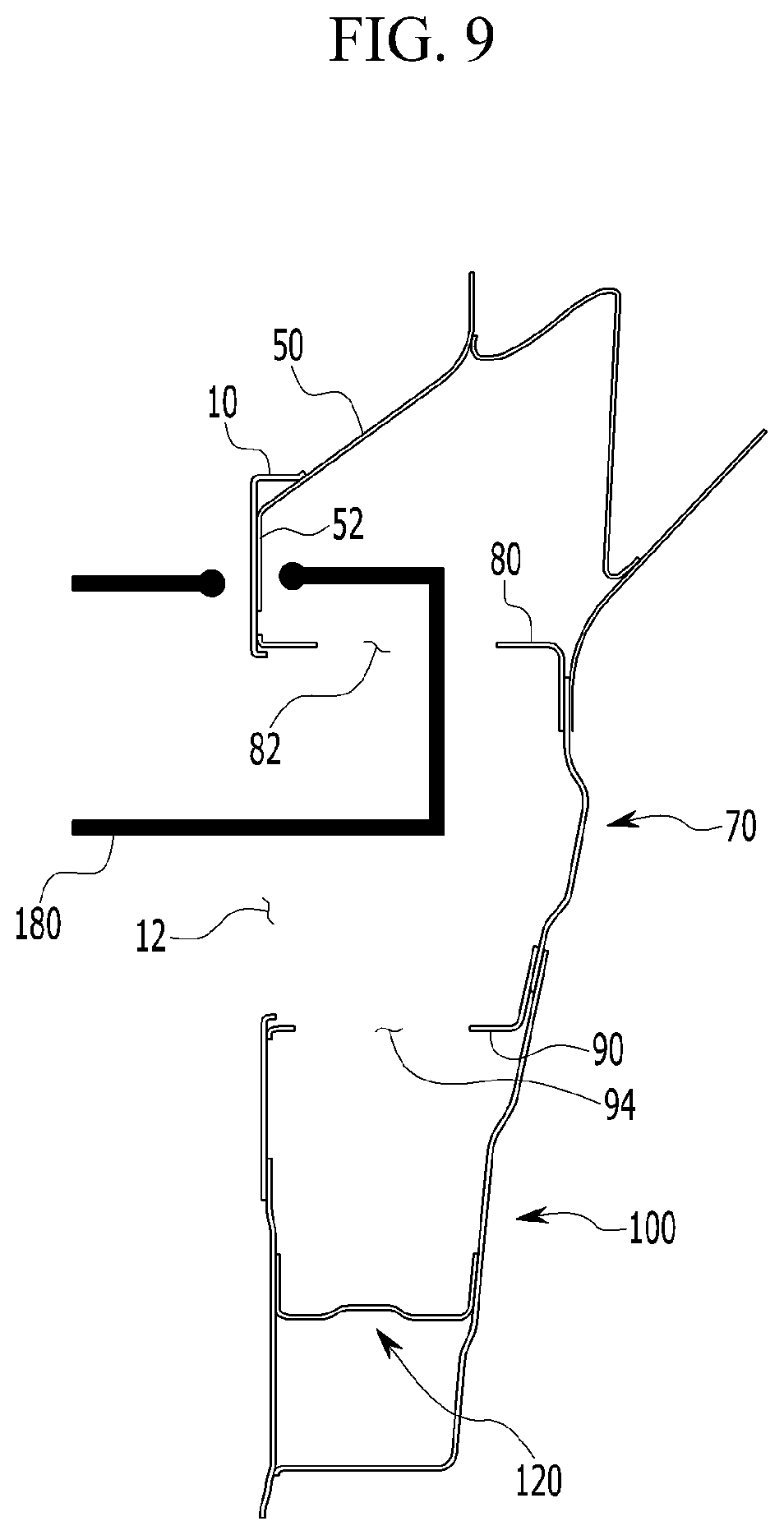 Patent US11772704 Figure 9 – Front body structure