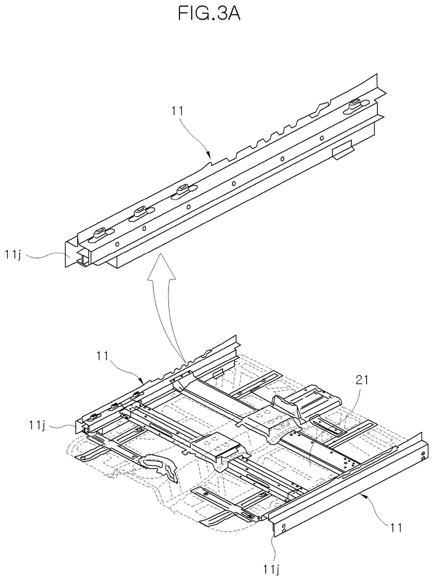 Patent US11772705 Figure 3 – Side sill assembly for eco-friendly vehicle