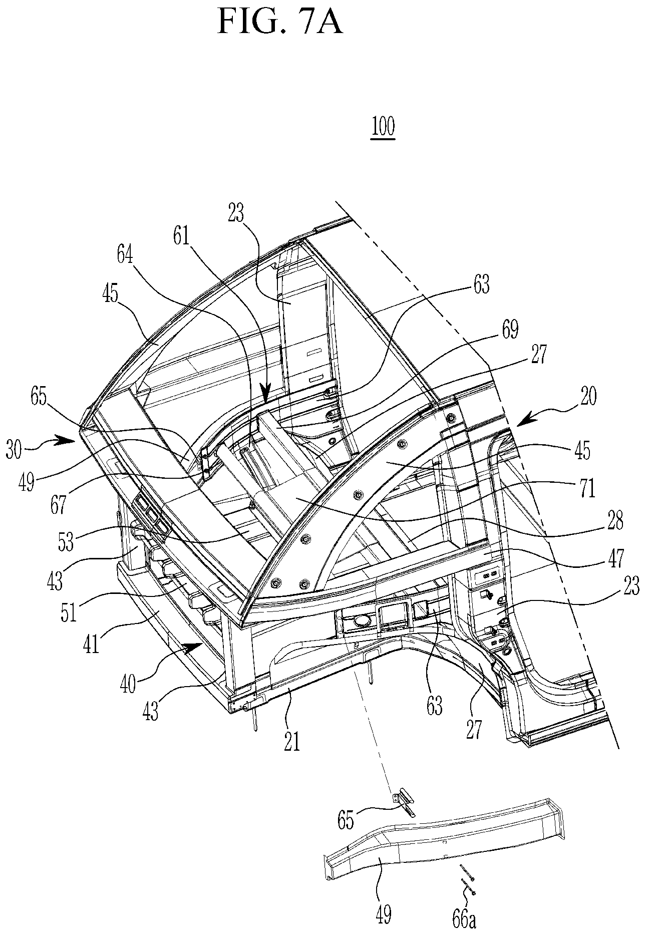 Patent US11772708 Figure 7 – Front vehicle body structure