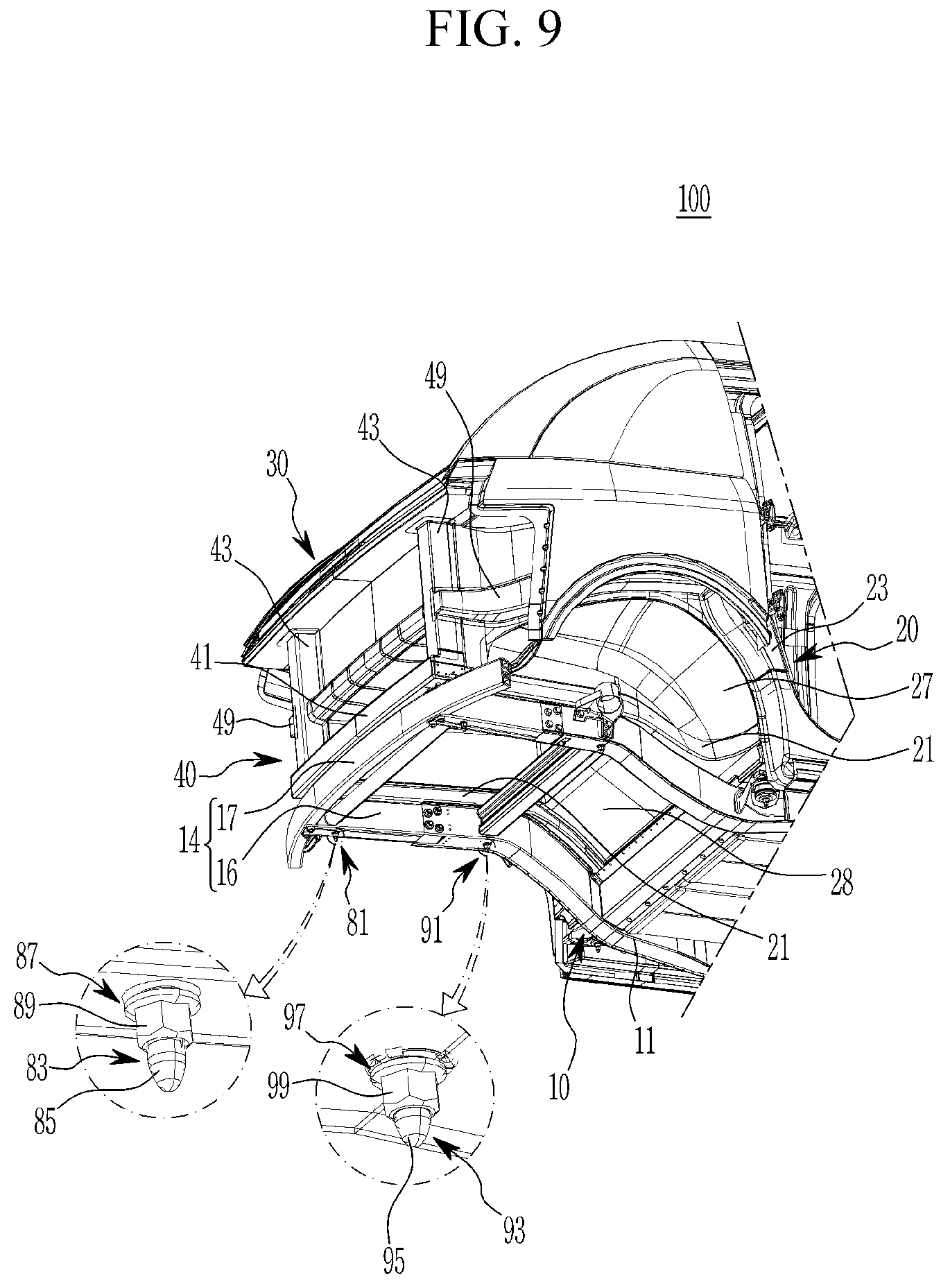 Patent US11772708 Figure 10 – Front vehicle body structure