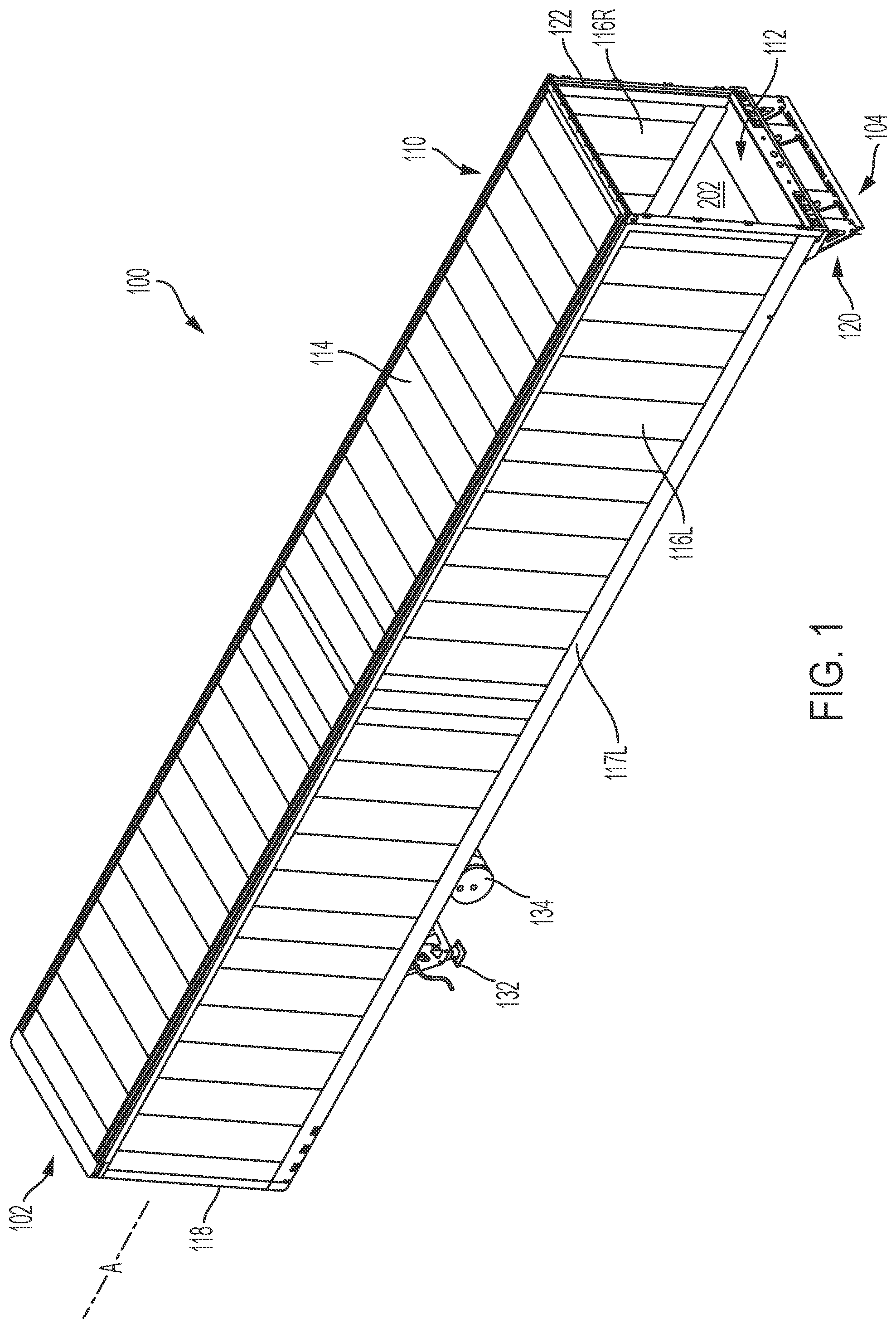 Patent US11772712 Figure 1 – Composite floor with integrated conduit