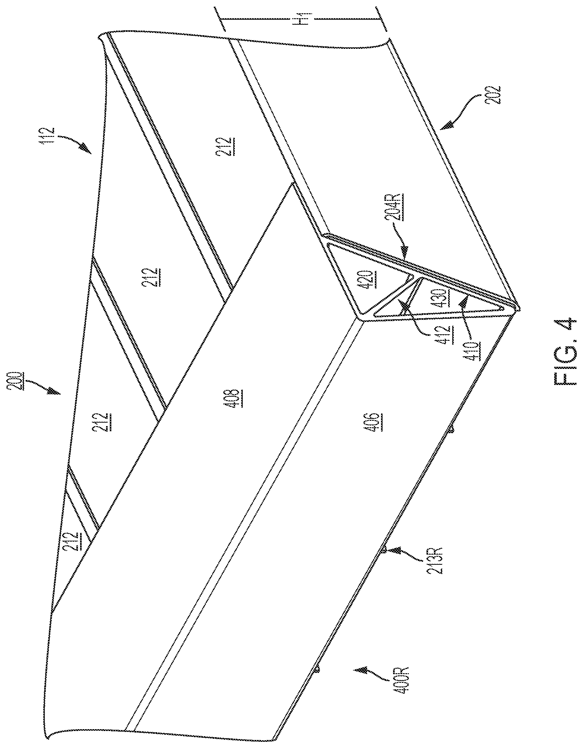 Patent US11772712 Figure 4 – Composite floor with integrated conduit
