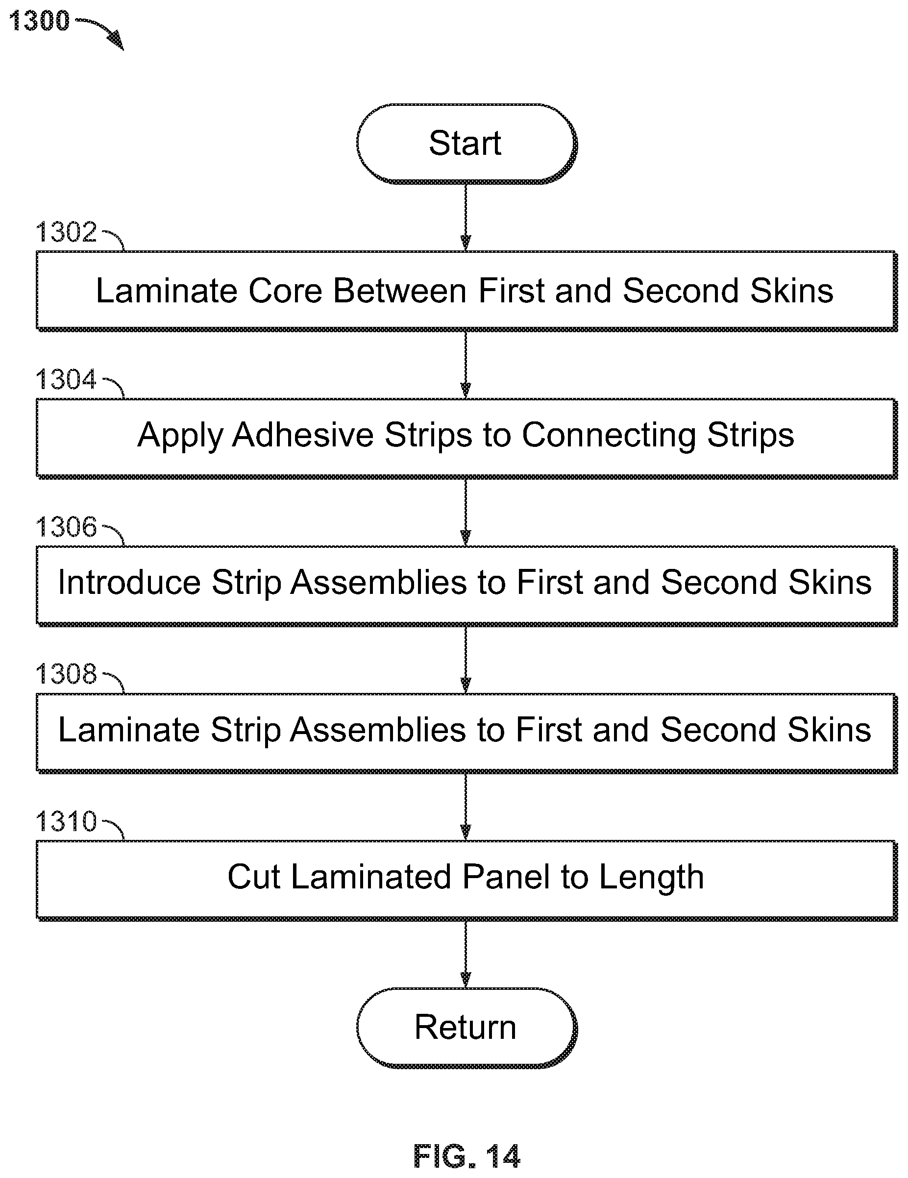 Patent US11772715 Figure 14 – Composite panel with connecting strip and method