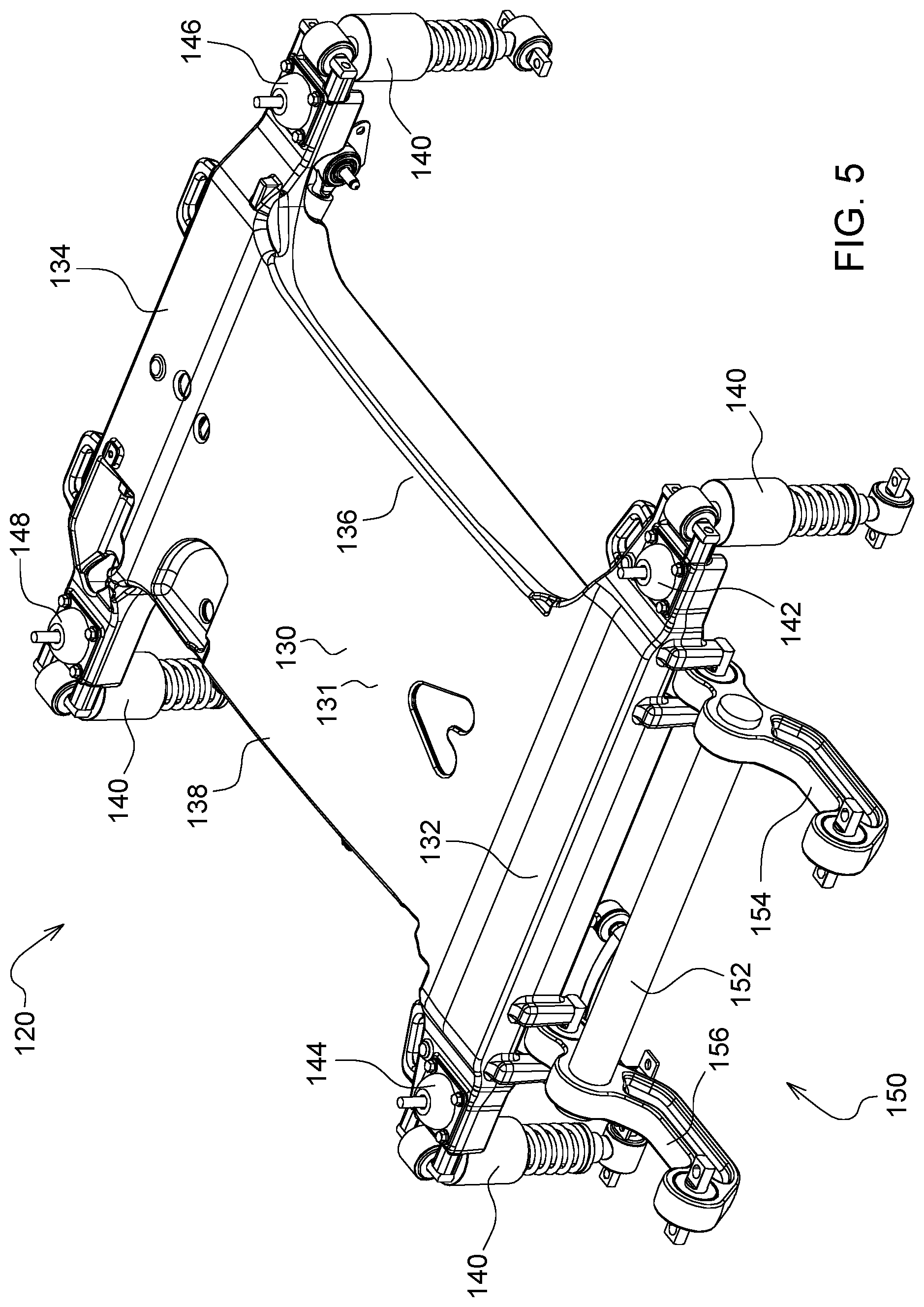 Patent US11772716 Figure 5 – Suspension system for an operator station of a work vehicle