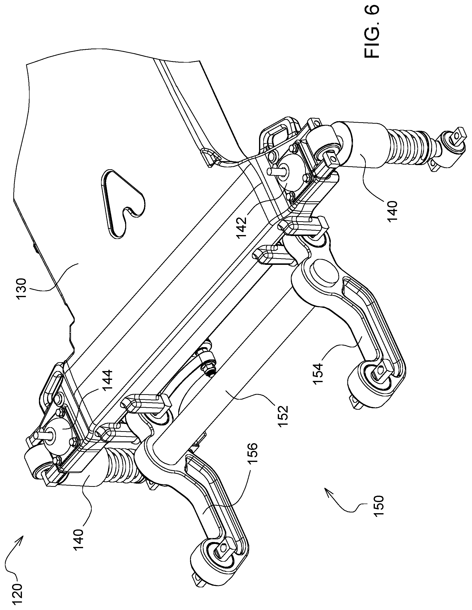 Patent US11772716 Figure 6 – Suspension system for an operator station of a work vehicle