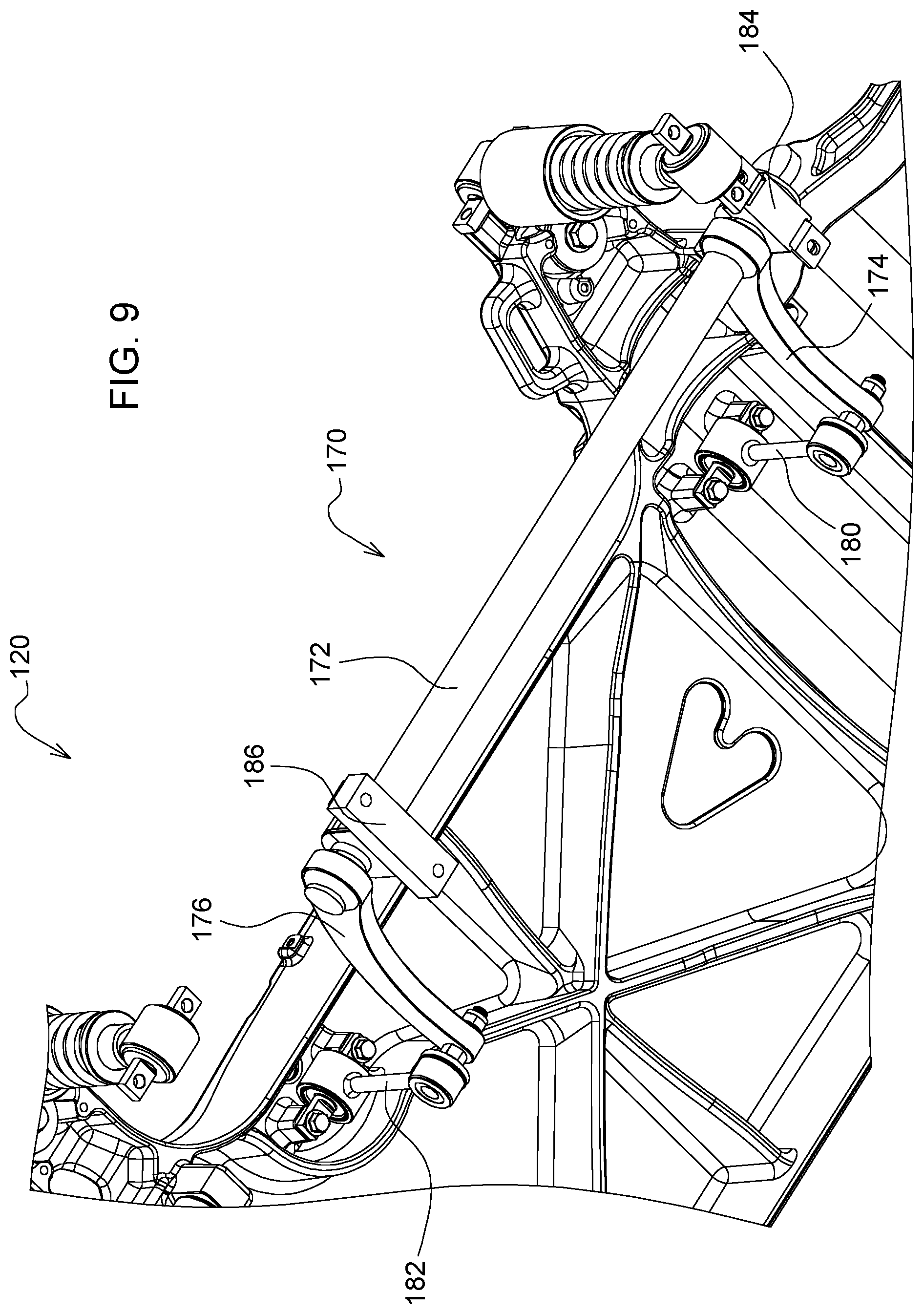 Patent US11772716 Figure 9 – Suspension system for an operator station of a work vehicle