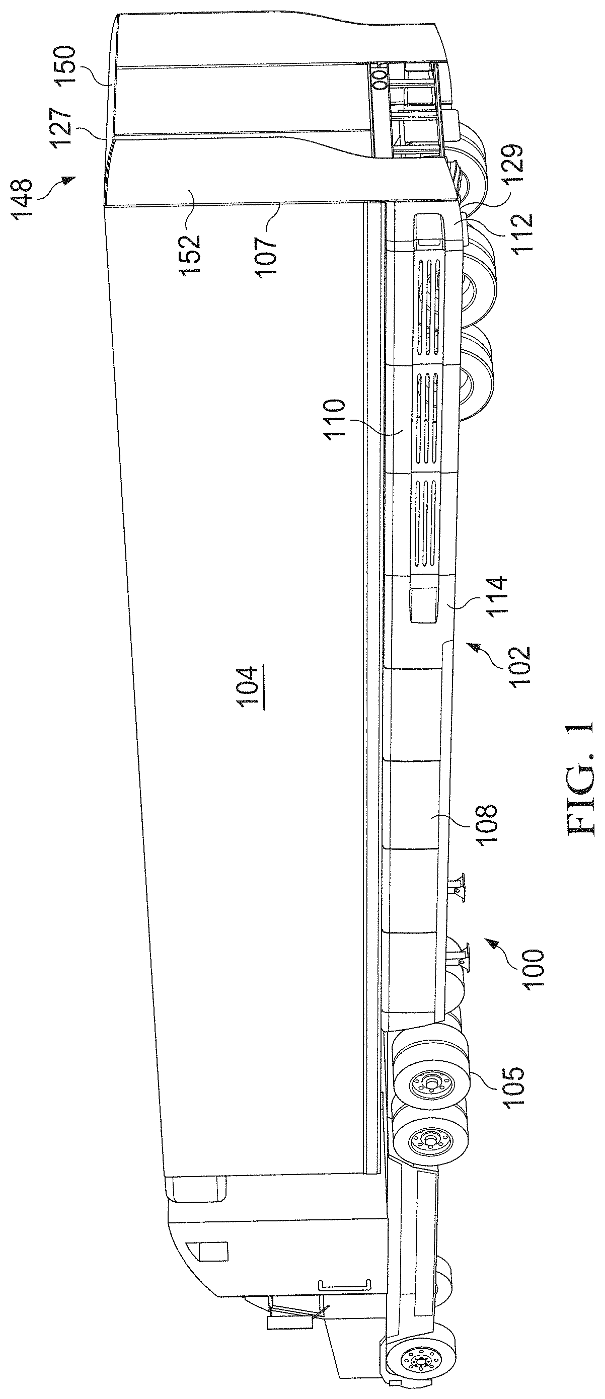 Patent US11772718 Figure 1 – Aerodynamic trucking systems