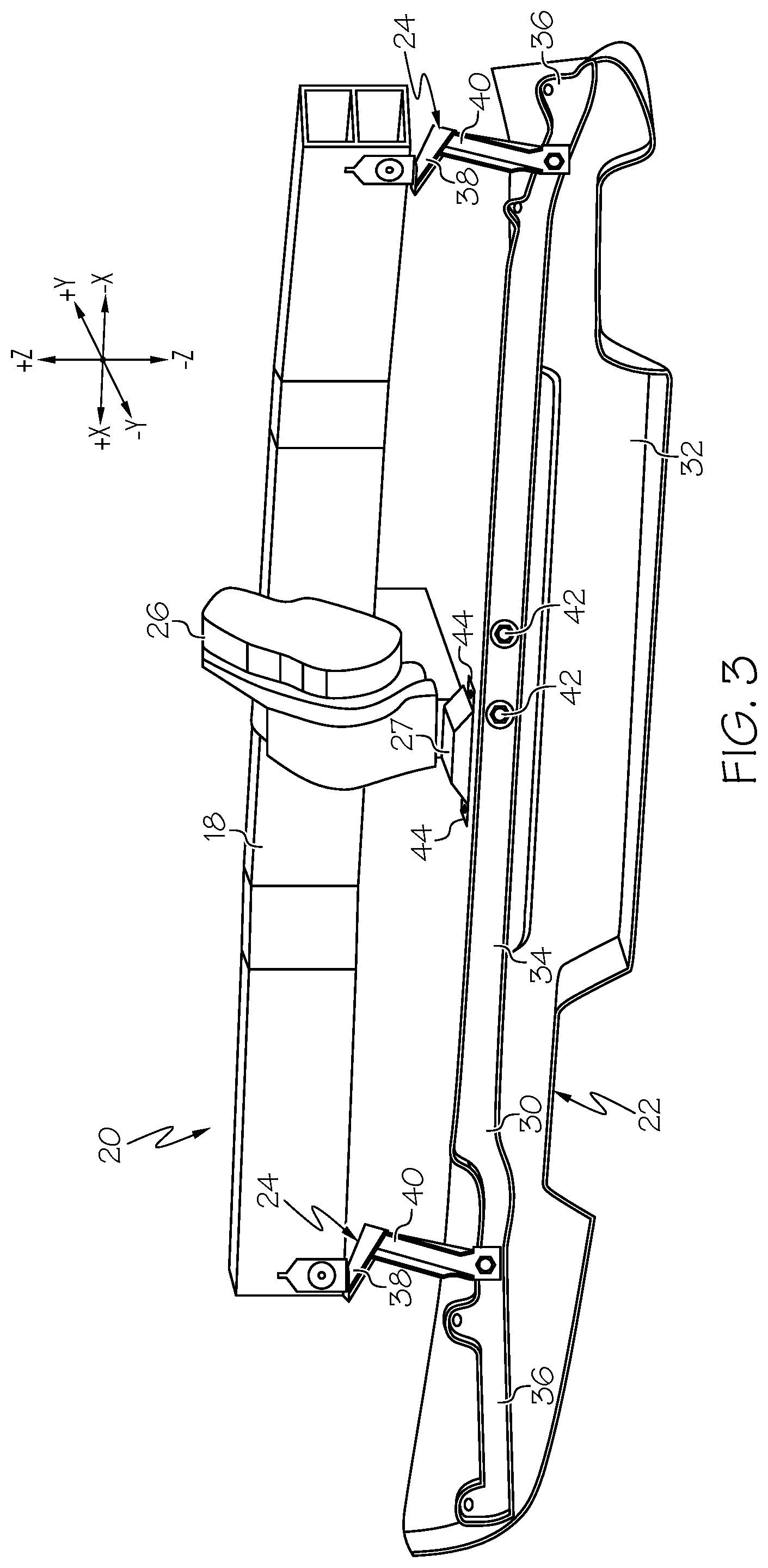 Patent US11772720 Figure 3 – Vehicle active aerodynamic device with service support logic and mechanism