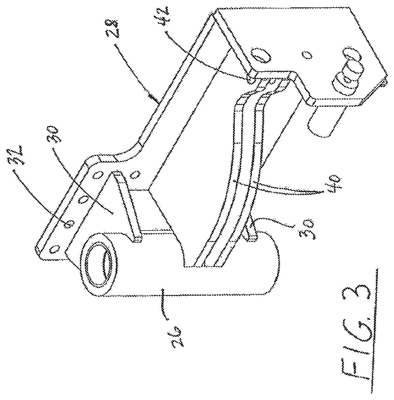 Patent US11772723 Figure 3 – Automatically adjusting swing legs for mounting and aligning and reorienting crawlers