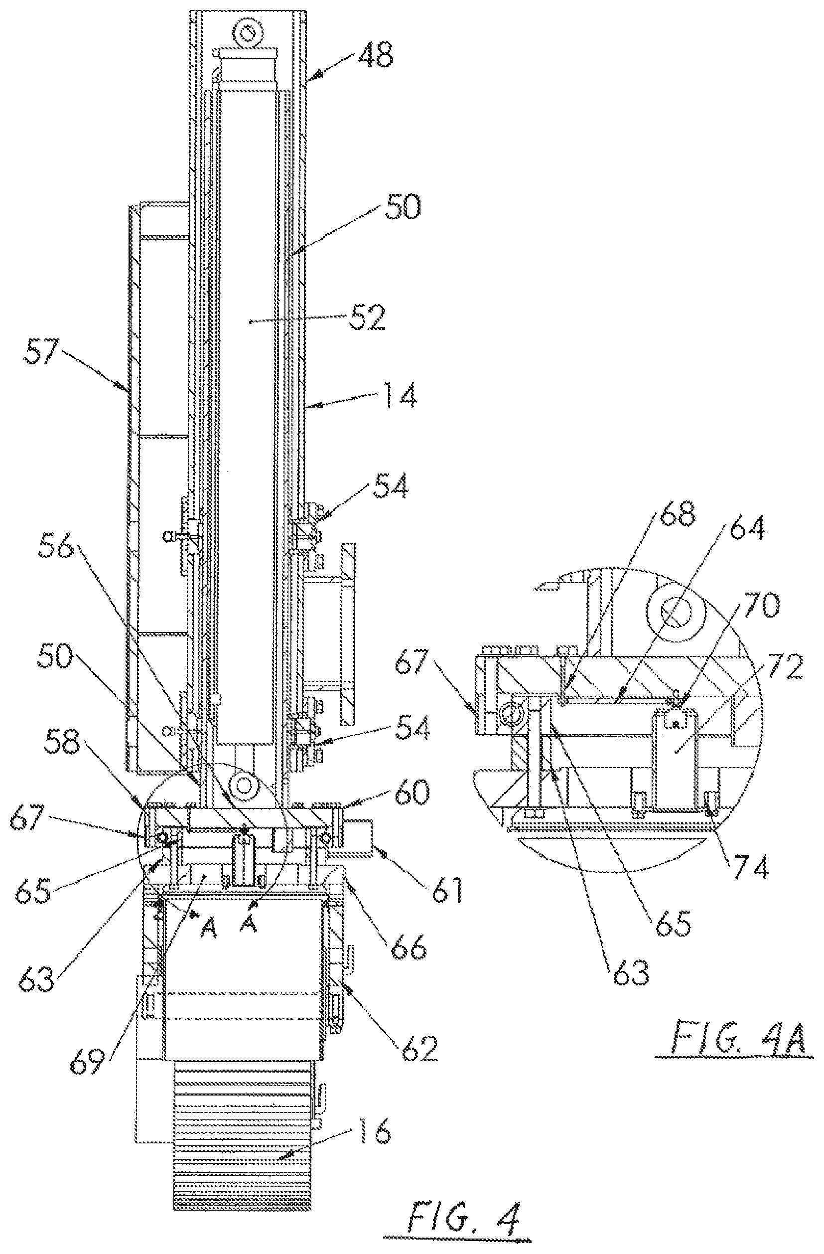 Patent US11772723 Figure 4 – Automatically adjusting swing legs for mounting and aligning and reorienting crawlers