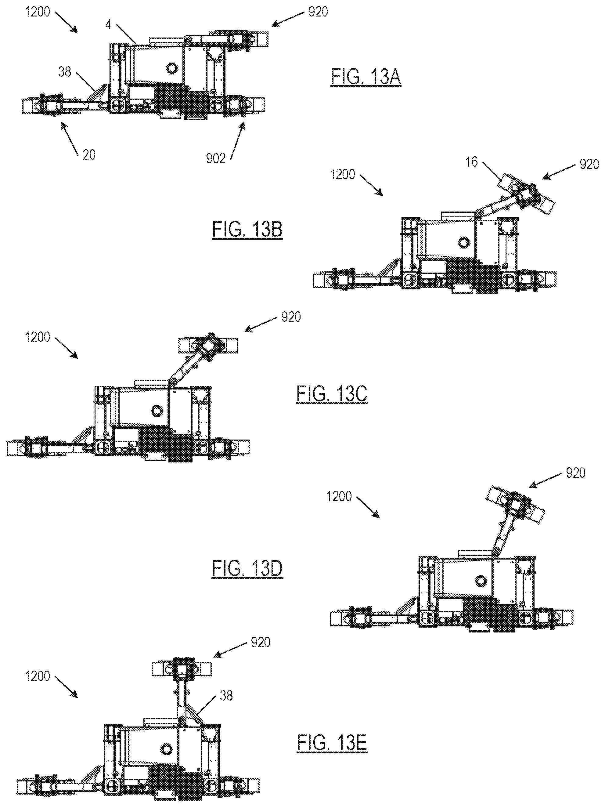 Patent US11772723 Figure 18 – Automatically adjusting swing legs for mounting and aligning and reorienting crawlers