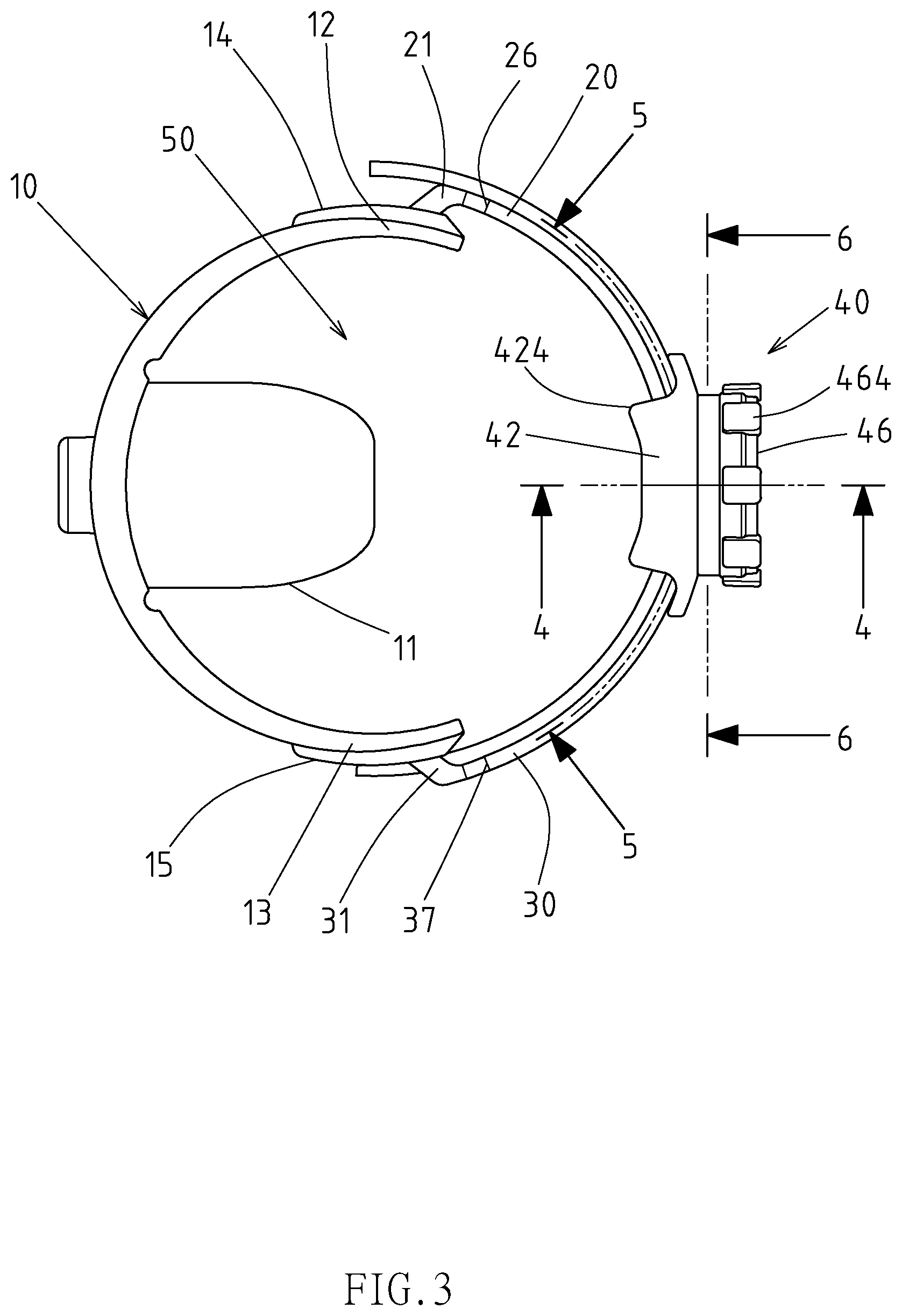 Patent US11772733 Figure 3 – Adjustable cage for various bottle sizes
