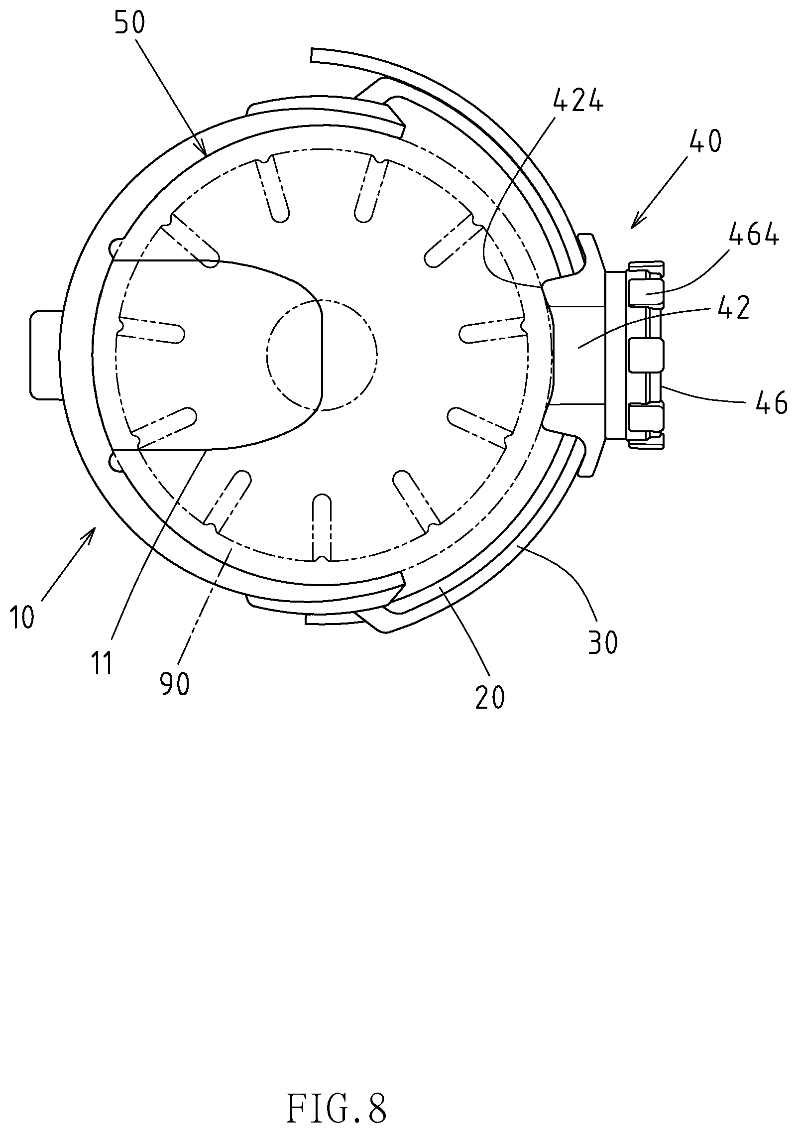 Patent US11772733 Figure 7 – Adjustable cage for various bottle sizes