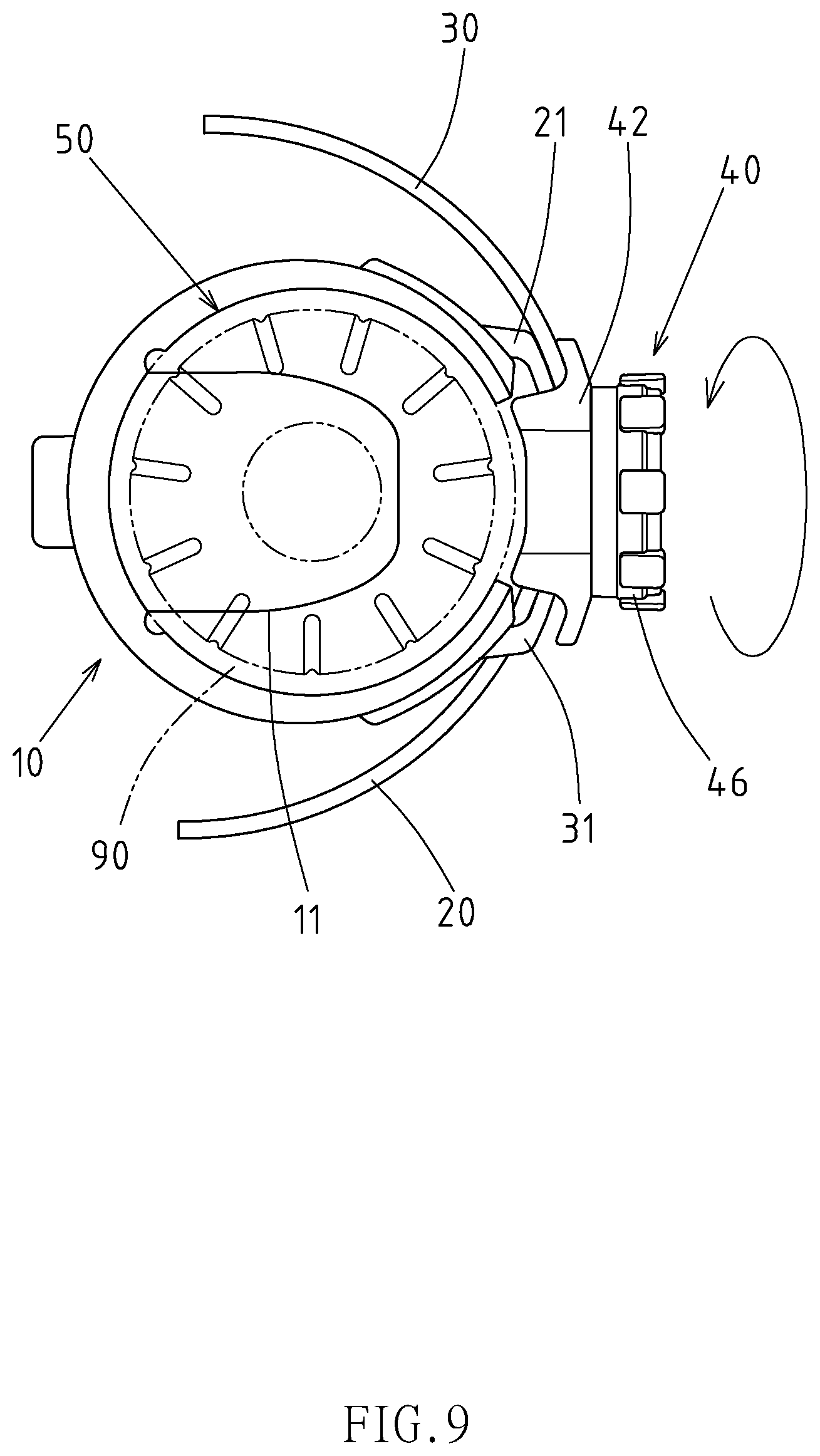 Patent US11772733 Figure 8 – Adjustable cage for various bottle sizes