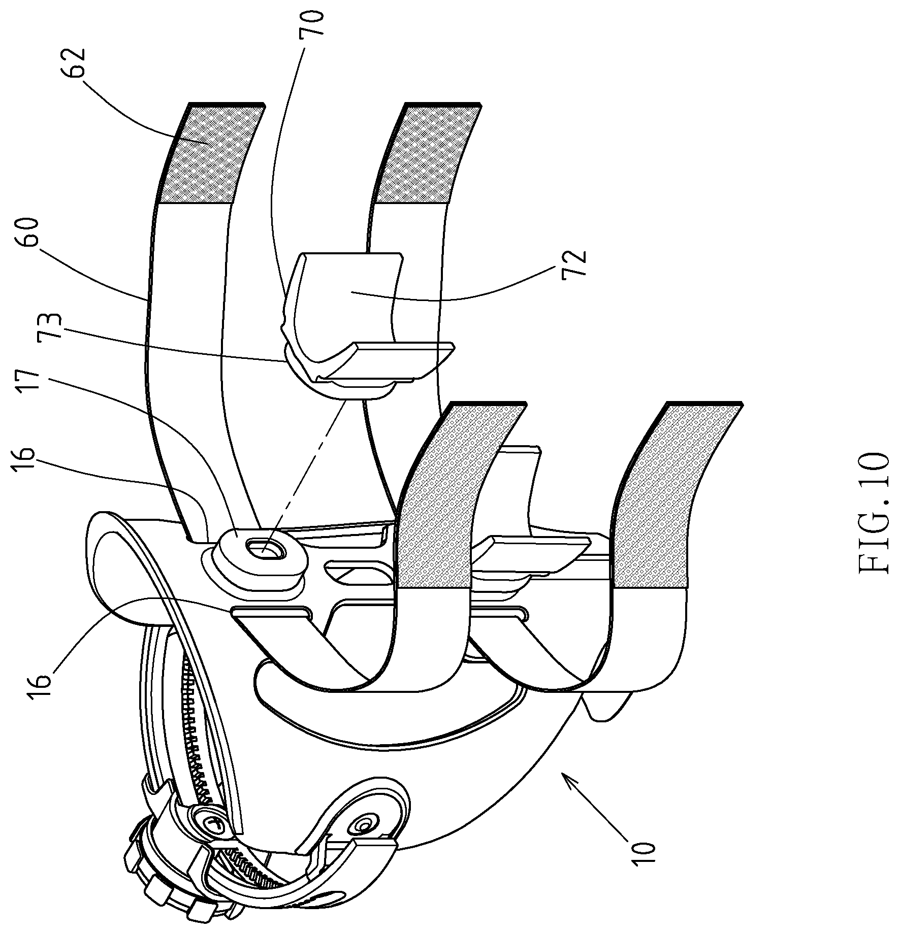 Patent US11772733 Figure 9 – Adjustable cage for various bottle sizes