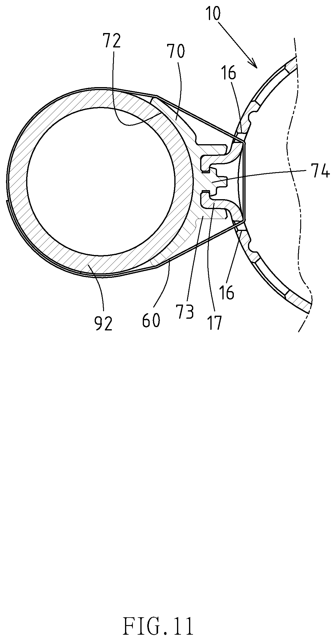 Patent US11772733 Figure 10 – Adjustable cage for various bottle sizes