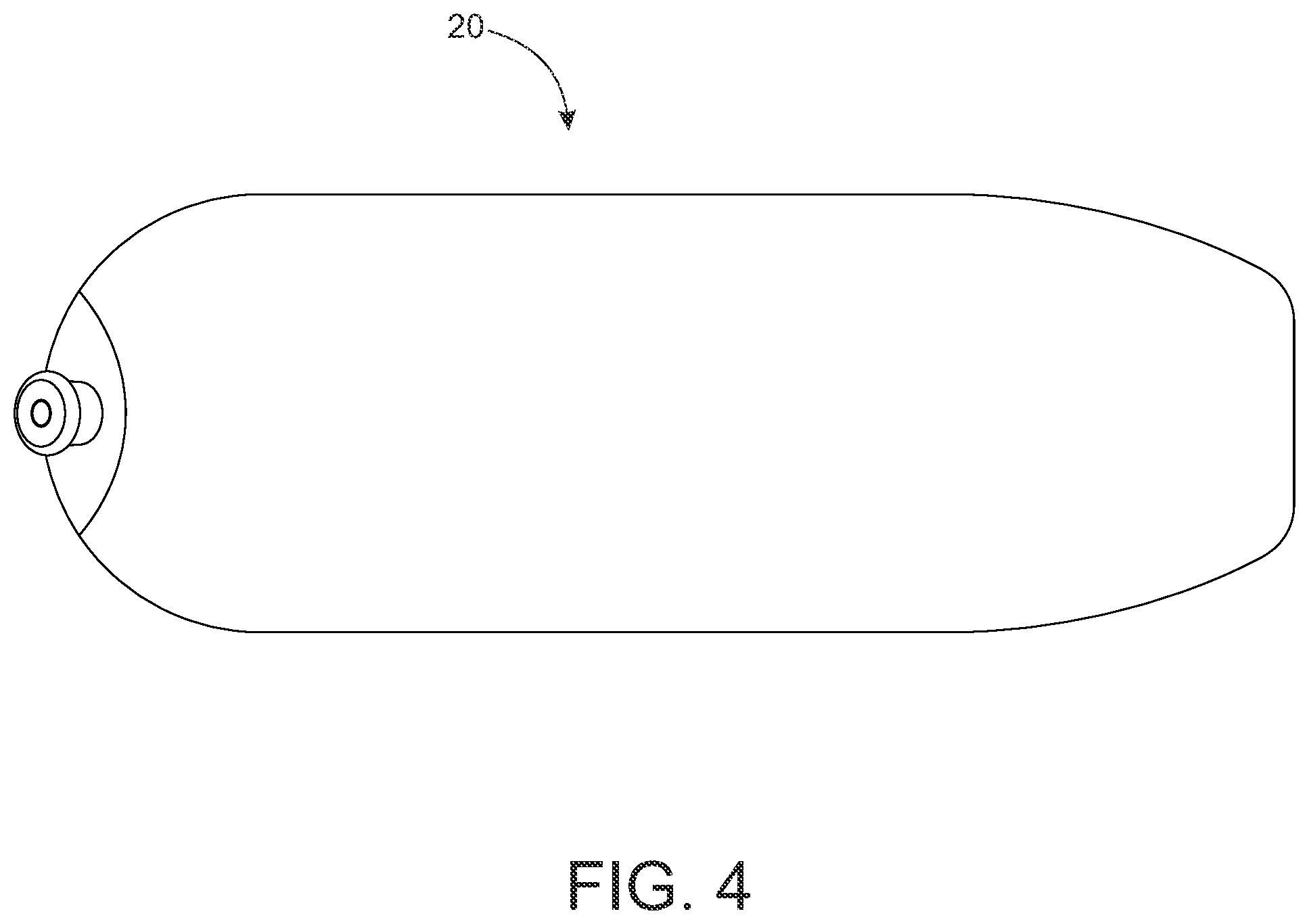 Patent US11772734 Figure 4 – Aero-shaped cageless bicycle water bottle and internal mount