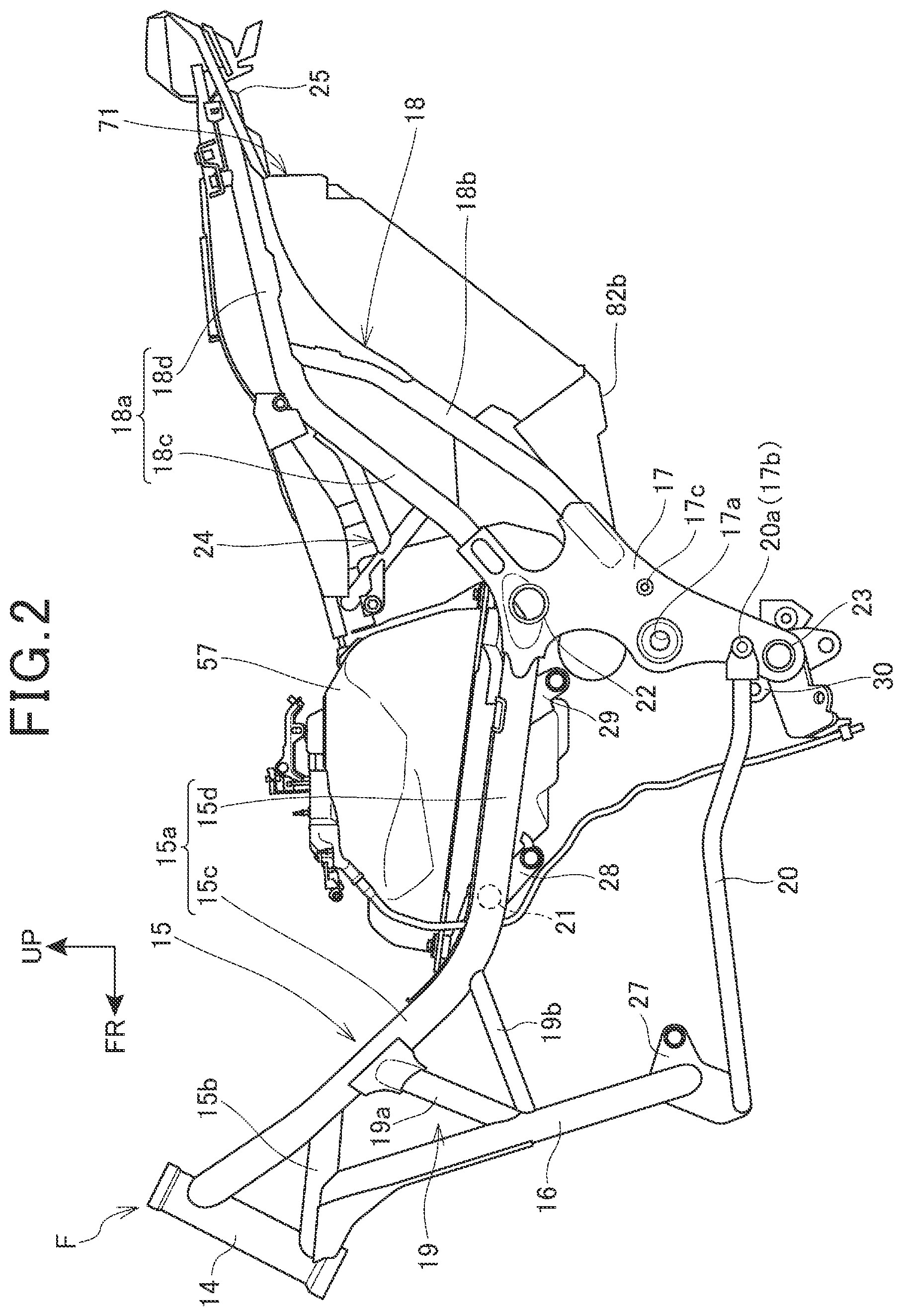 Patent US11772735 Figure 2 – Main step structure for saddle riding vehicle