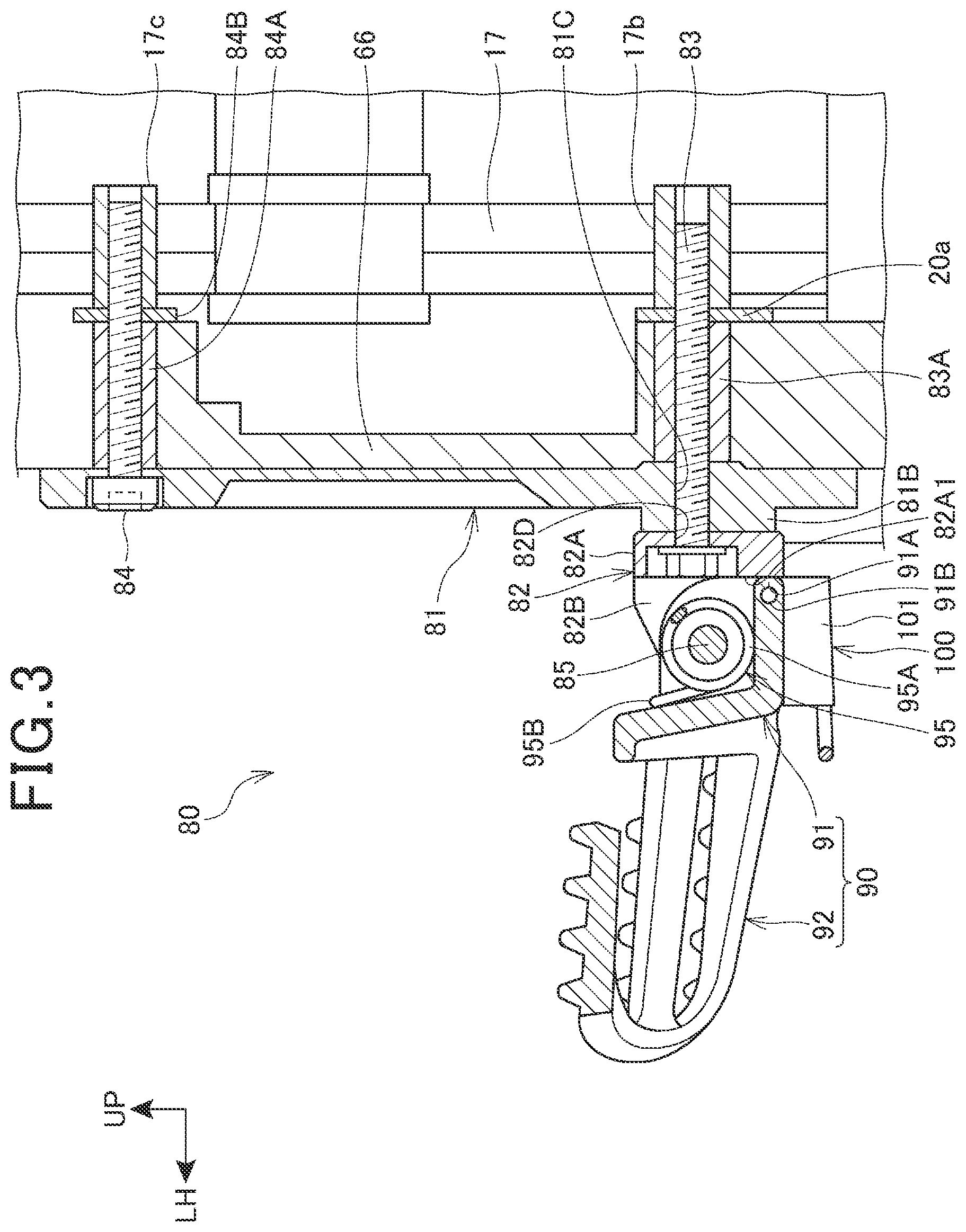 Patent US11772735 Figure 3 – Main step structure for saddle riding vehicle