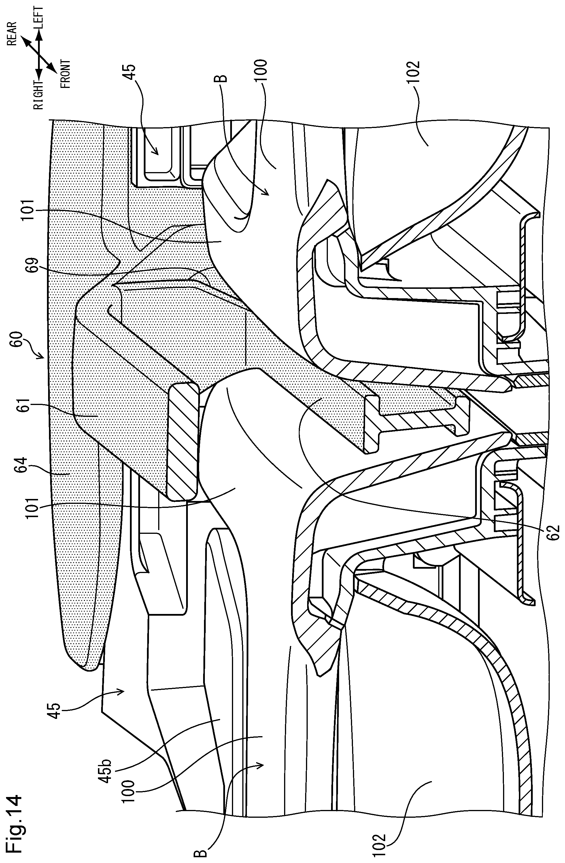 Patent US11772737 Figure 14 – Battery attaching/detaching structure for saddle-type vehicle