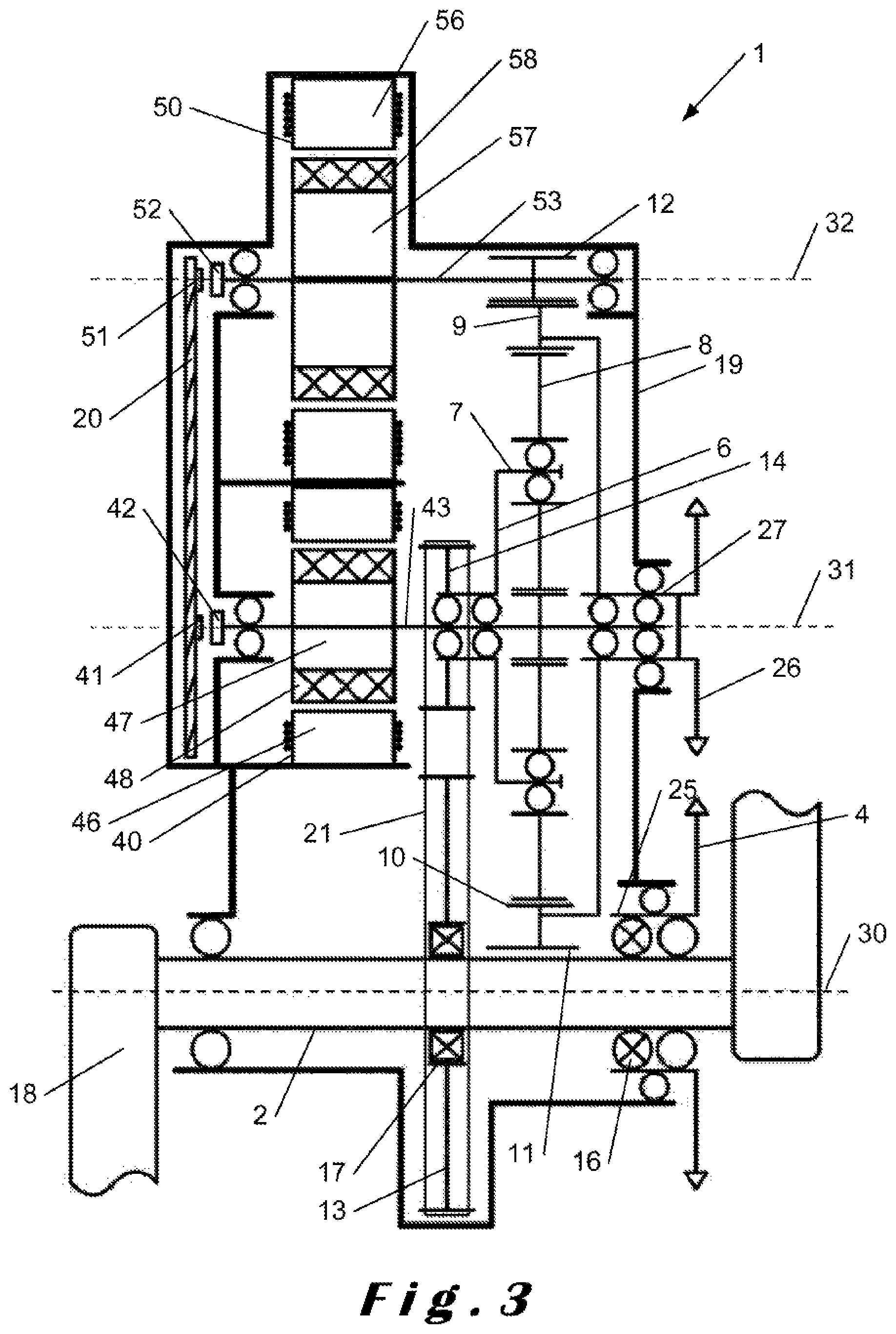 Patent US11772740 Figure 3 – Power train for a pedal vehicle