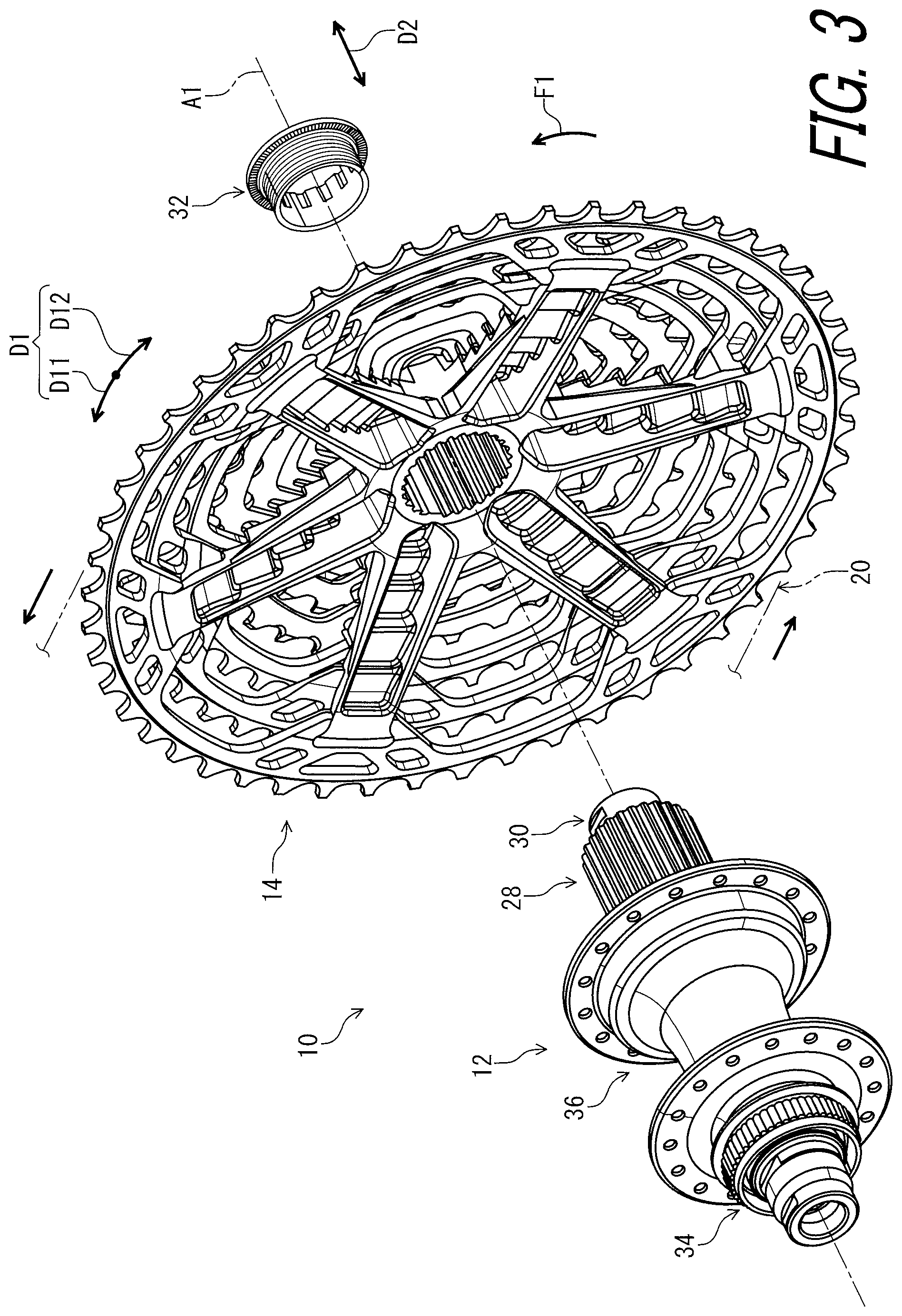 Patent US11772741 Figure 3 – Sprocket support