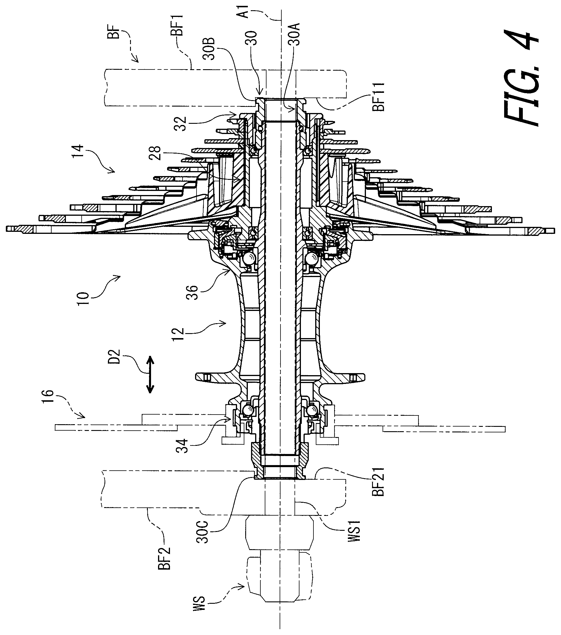 Patent US11772741 Figure 4 – Sprocket support